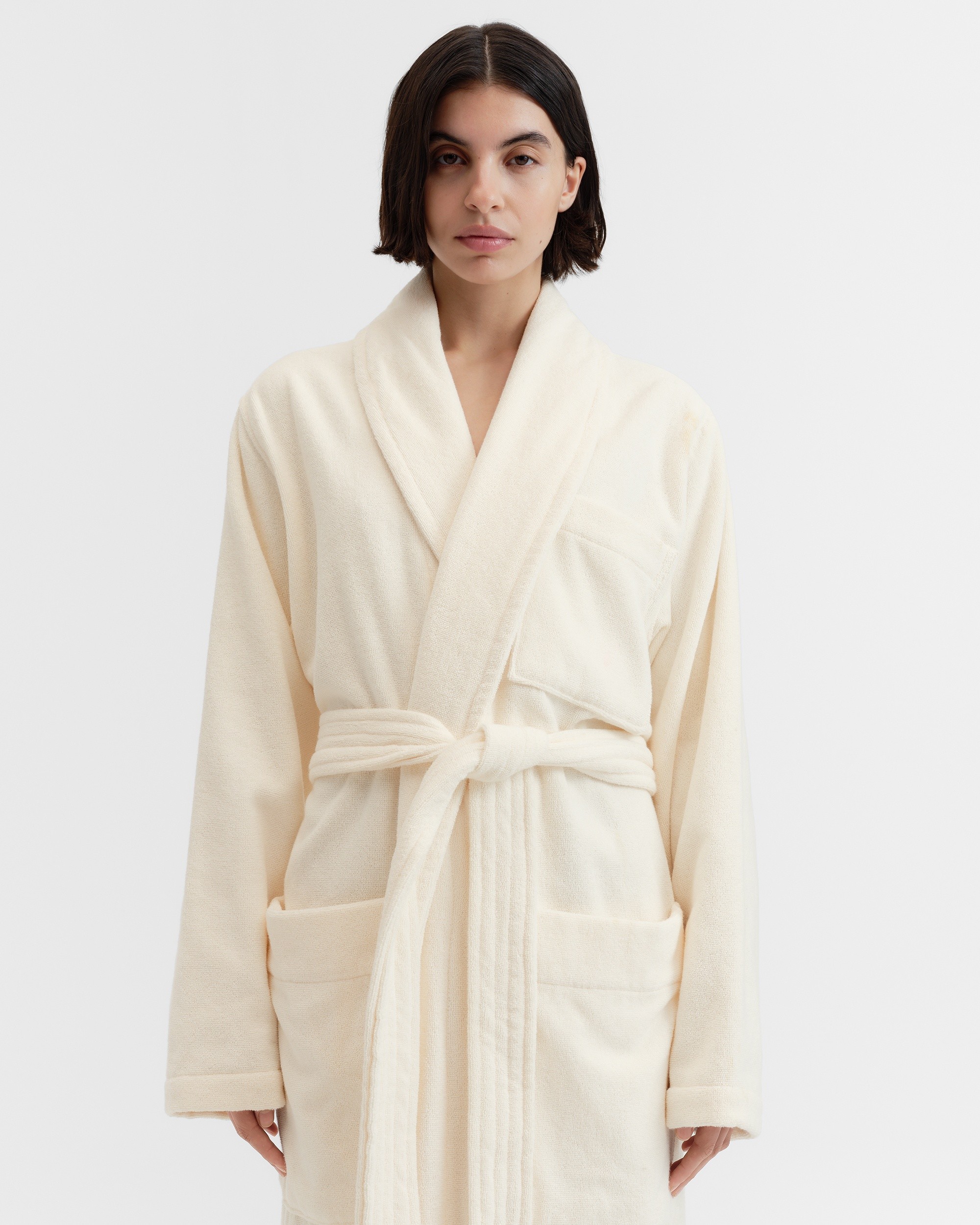 Classic Bathrobe - Solid - Black | Tekla Fabrics