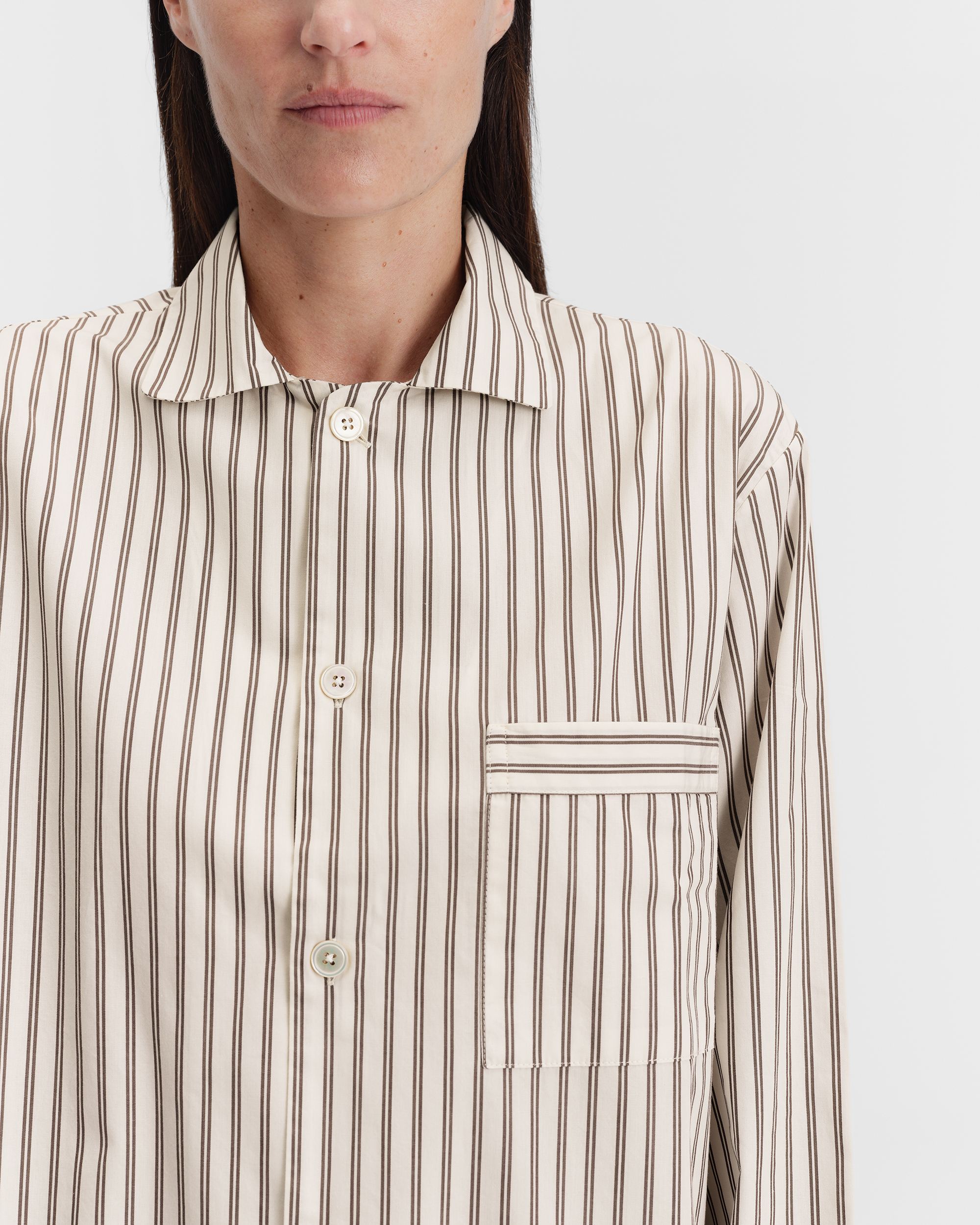 新品:tekla popin stripe shirt lido stripe Poplin pyjamas – long-sleeved shirt – Pin Stripes | Tekla Fabrics