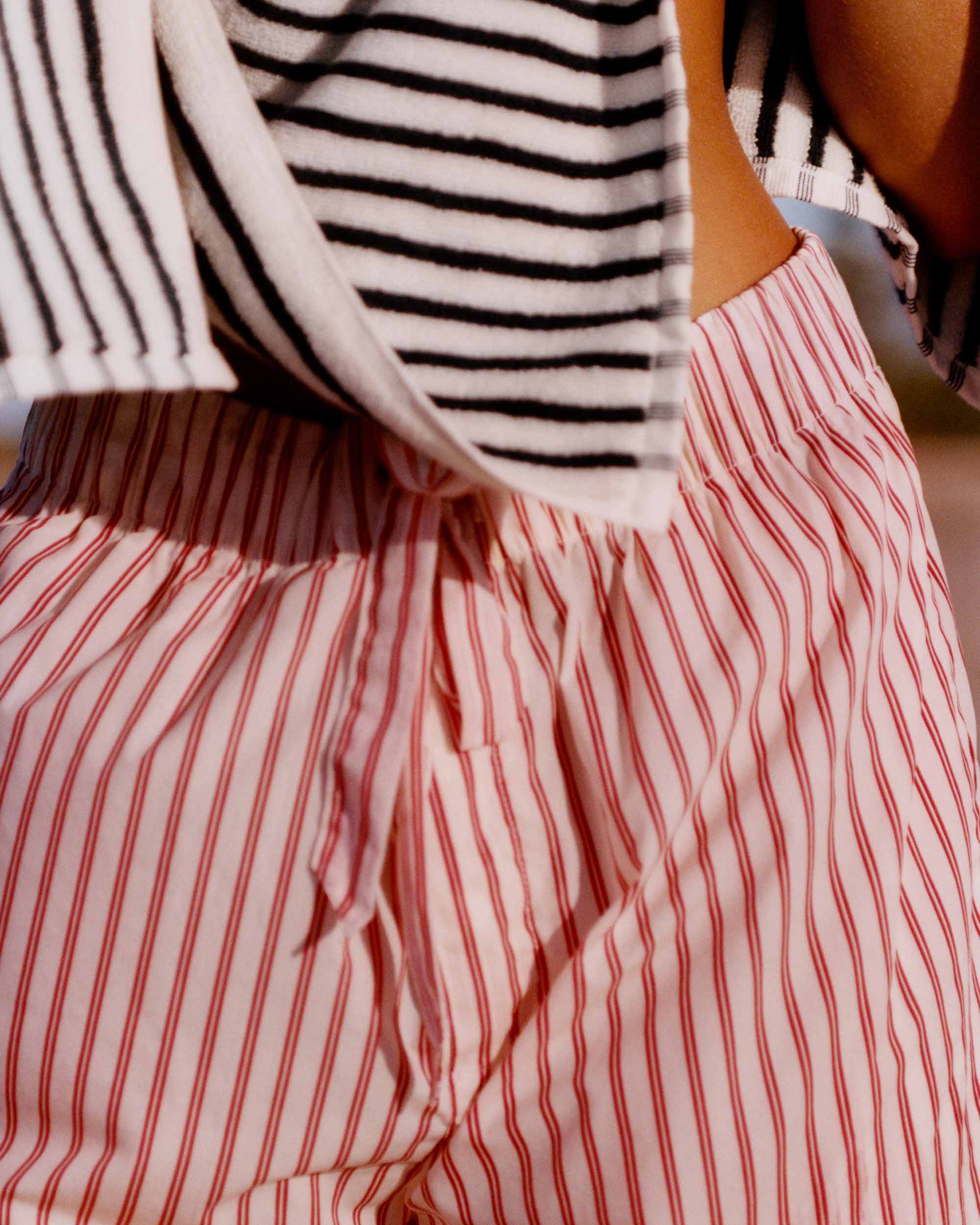 Polka Stripes pants and Sailor Stripes towel
