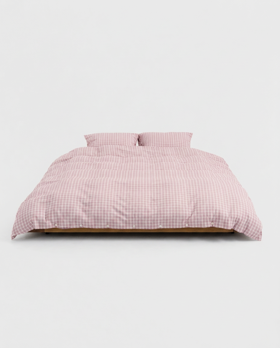 Percale duvet cover – Mallow Pink Stripes | Tekla Fabrics