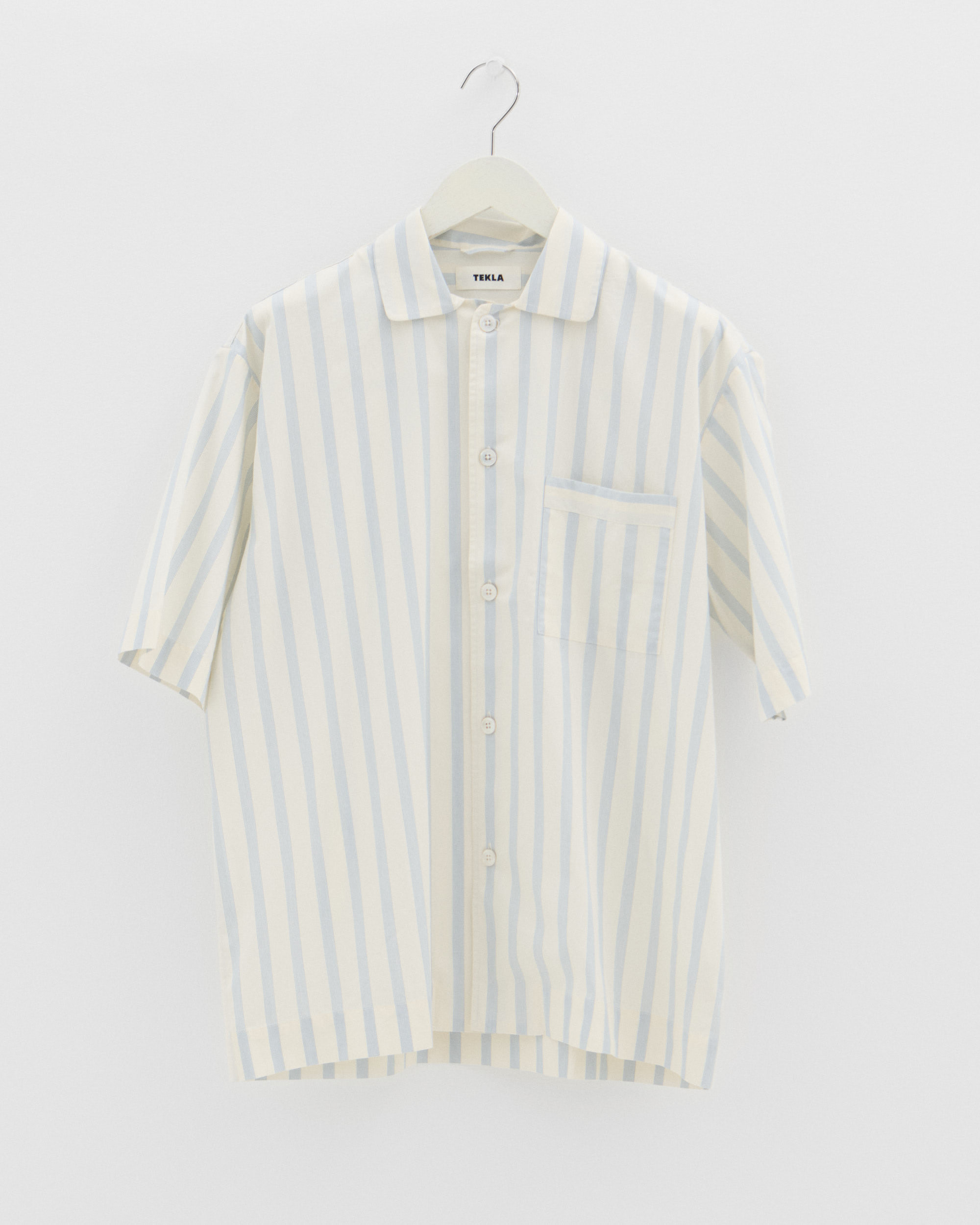 Poplin Pyjamas – Short Sleeve Shirt – Needle Stripes