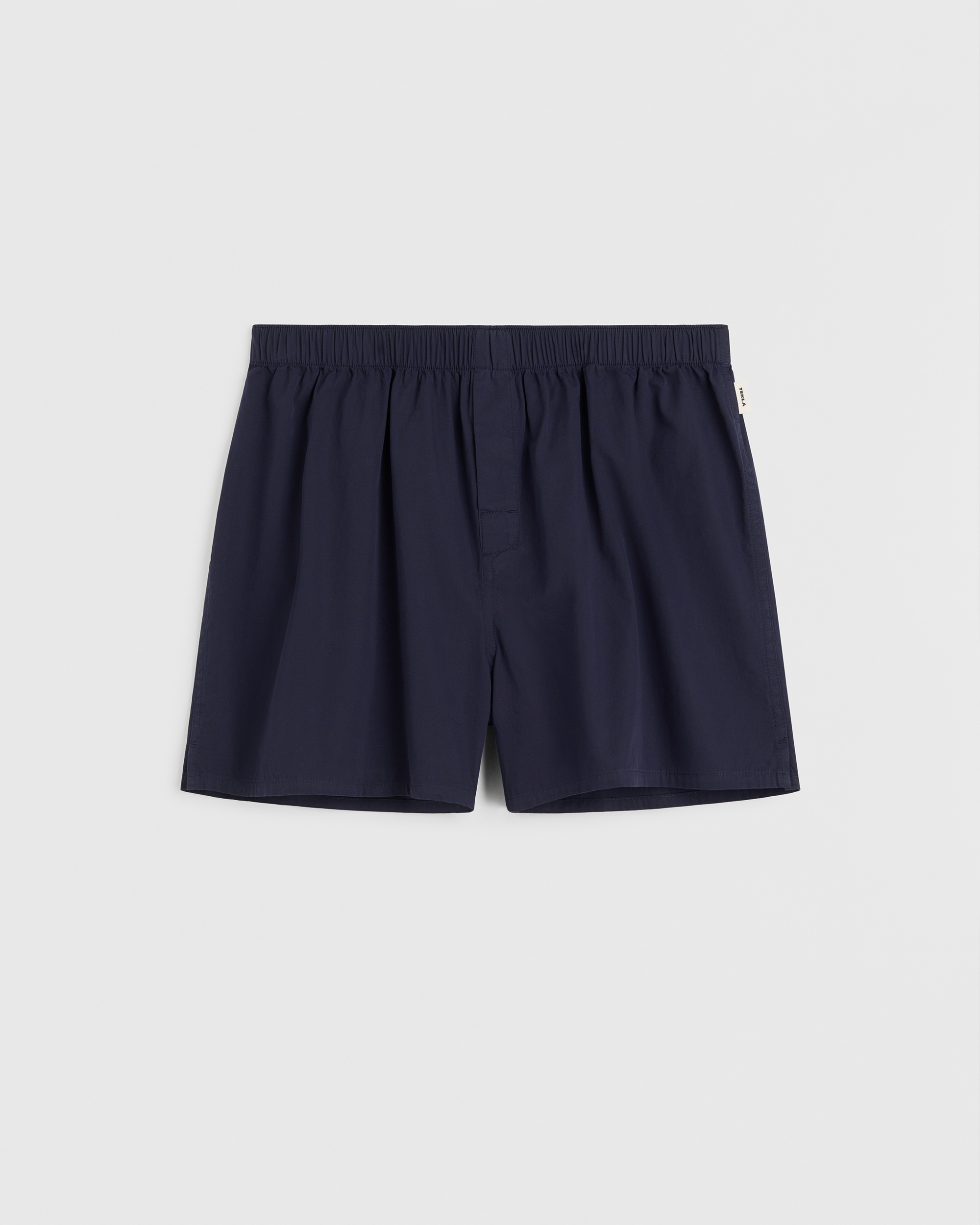 Poplin pyjamas – shorts – True Navy | Tekla Fabrics