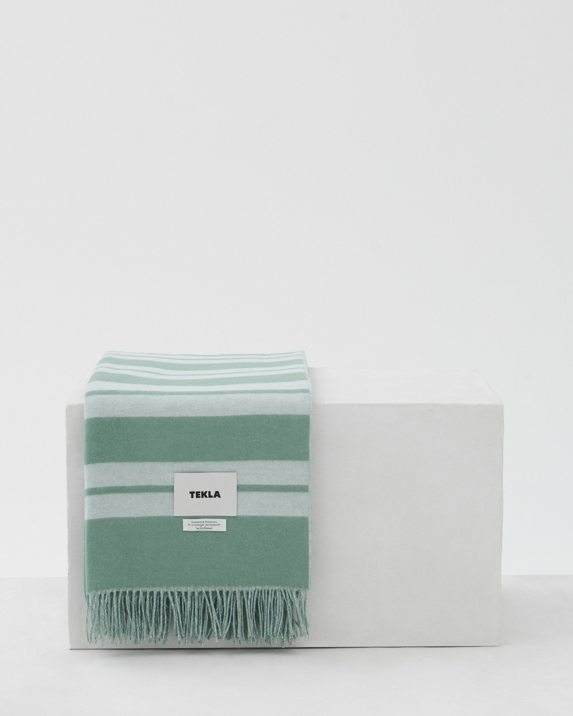 Lambswool blanket – Bleu and Blanc Stripes | Tekla Fabrics