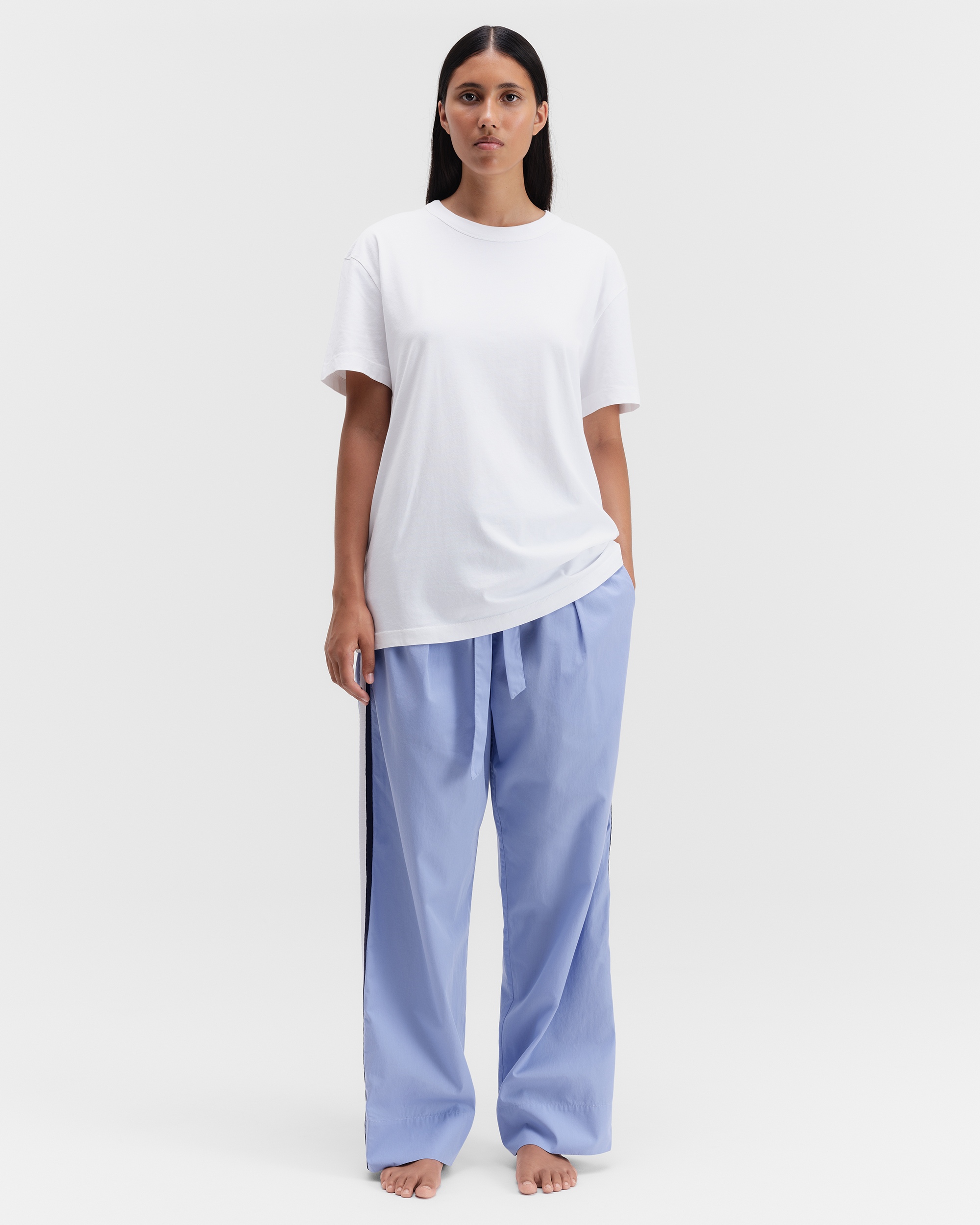 Poplin loungewear – grosgrain pants – Cornflower Blue