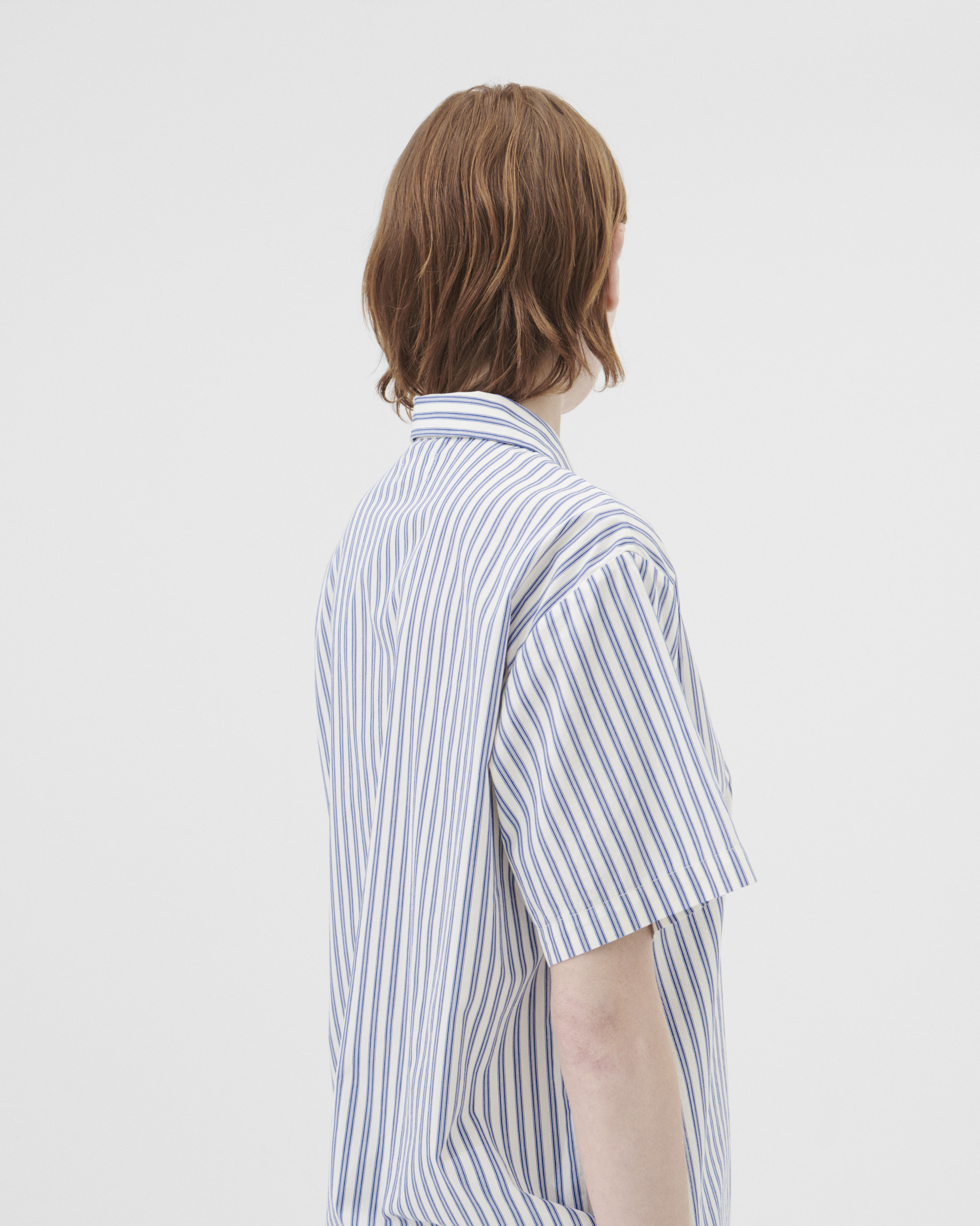 Poplin pyjamas – short-sleeved shirt – Skagen Stripes | Tekla Fabrics