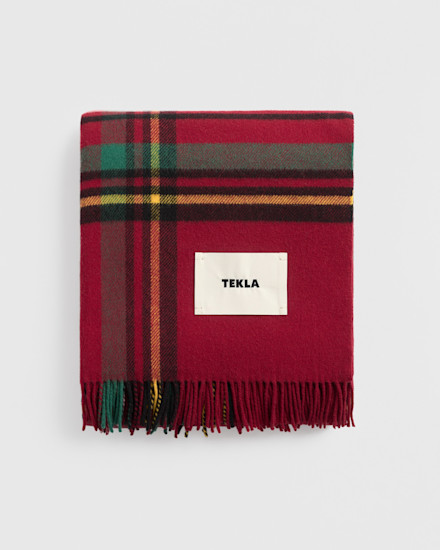 Tekla Fabrics Fringed blanket - Red Plaid