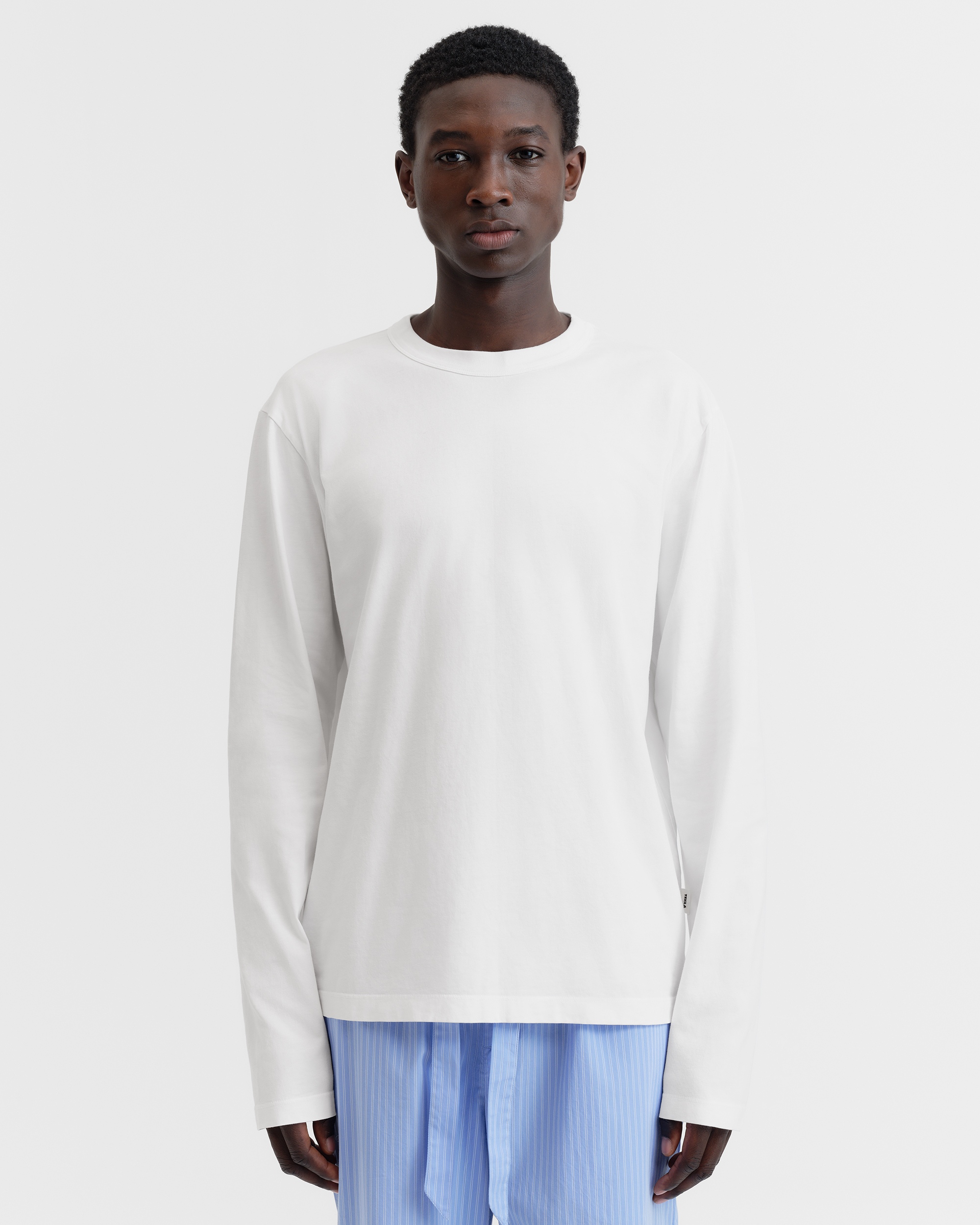 Men's long-sleeved t-shirt - White | Tekla Fabrics