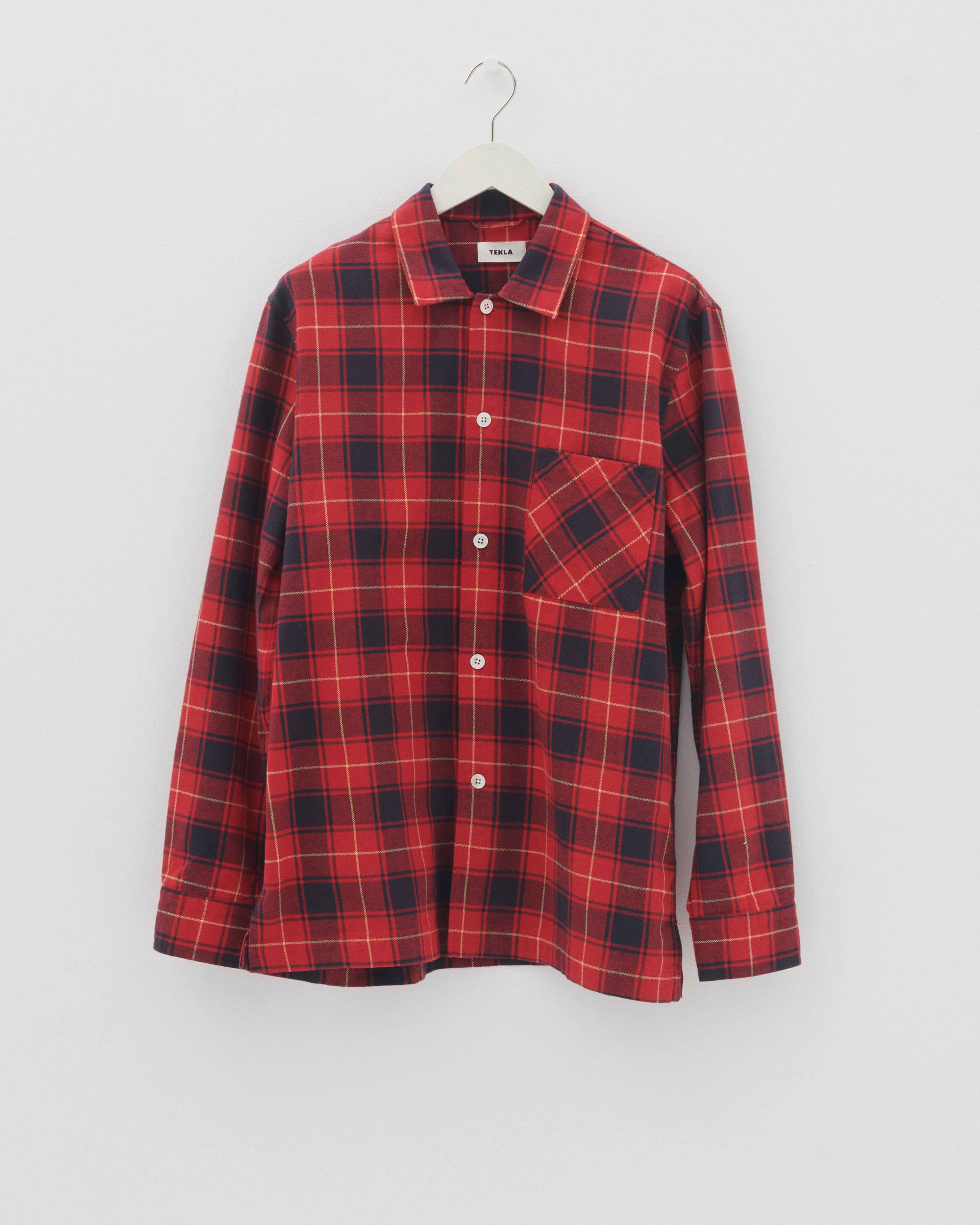 Flannel loungewear – long-sleeved shirt – Red Plaid