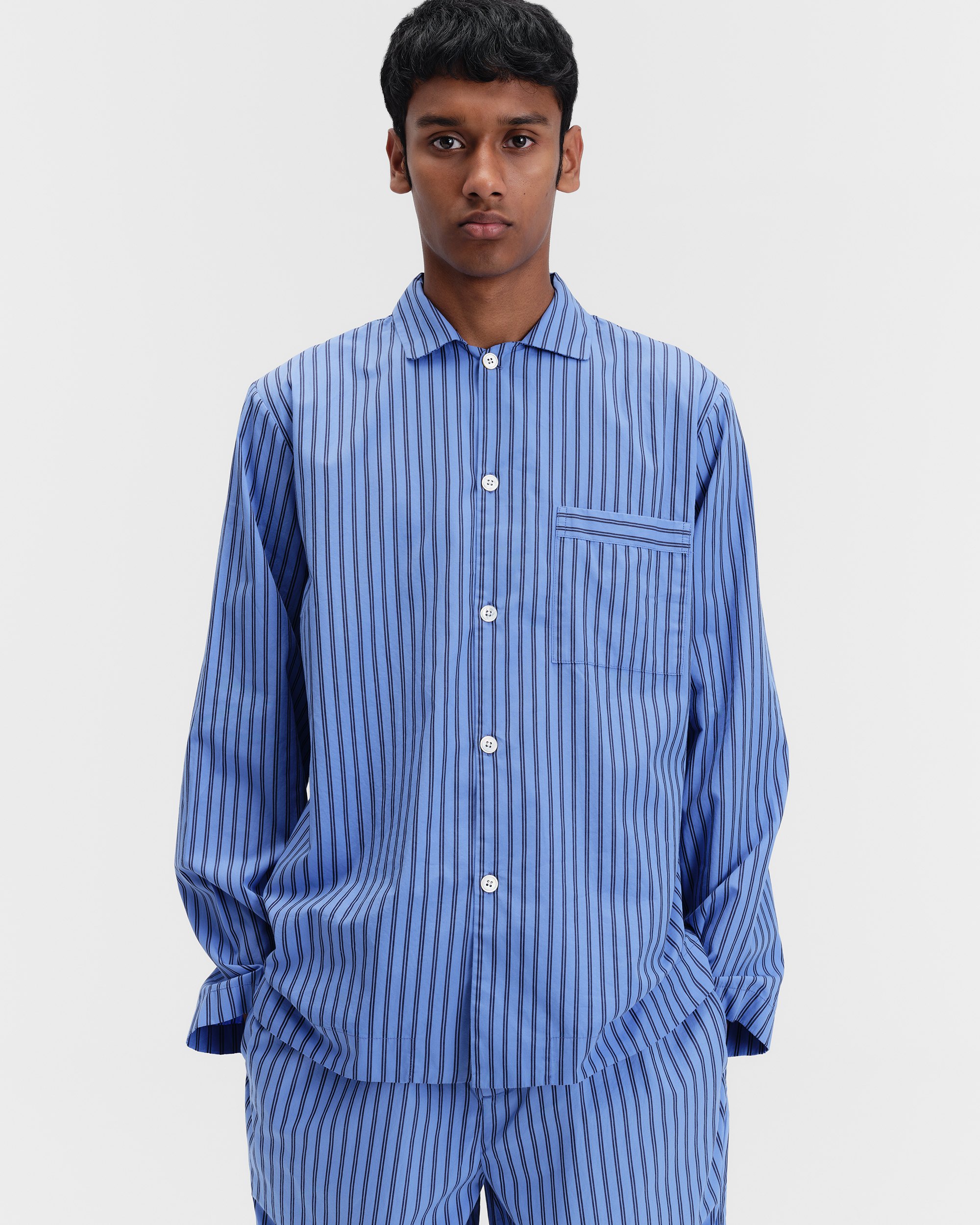 Poplin pyjamas – long-sleeved shirt – Boro Stripes | Tekla