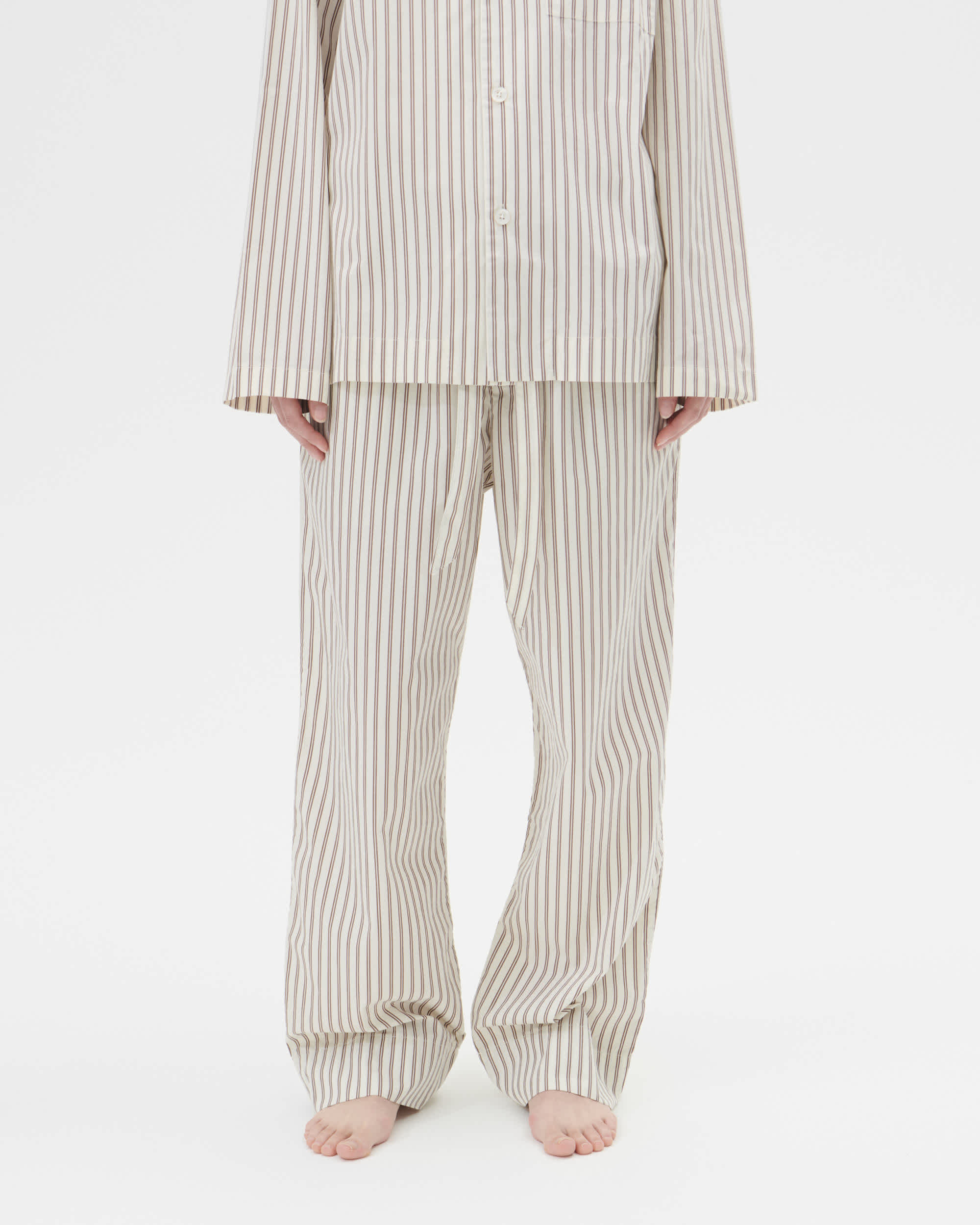 ONIA Striped cotton-poplin pajama pants