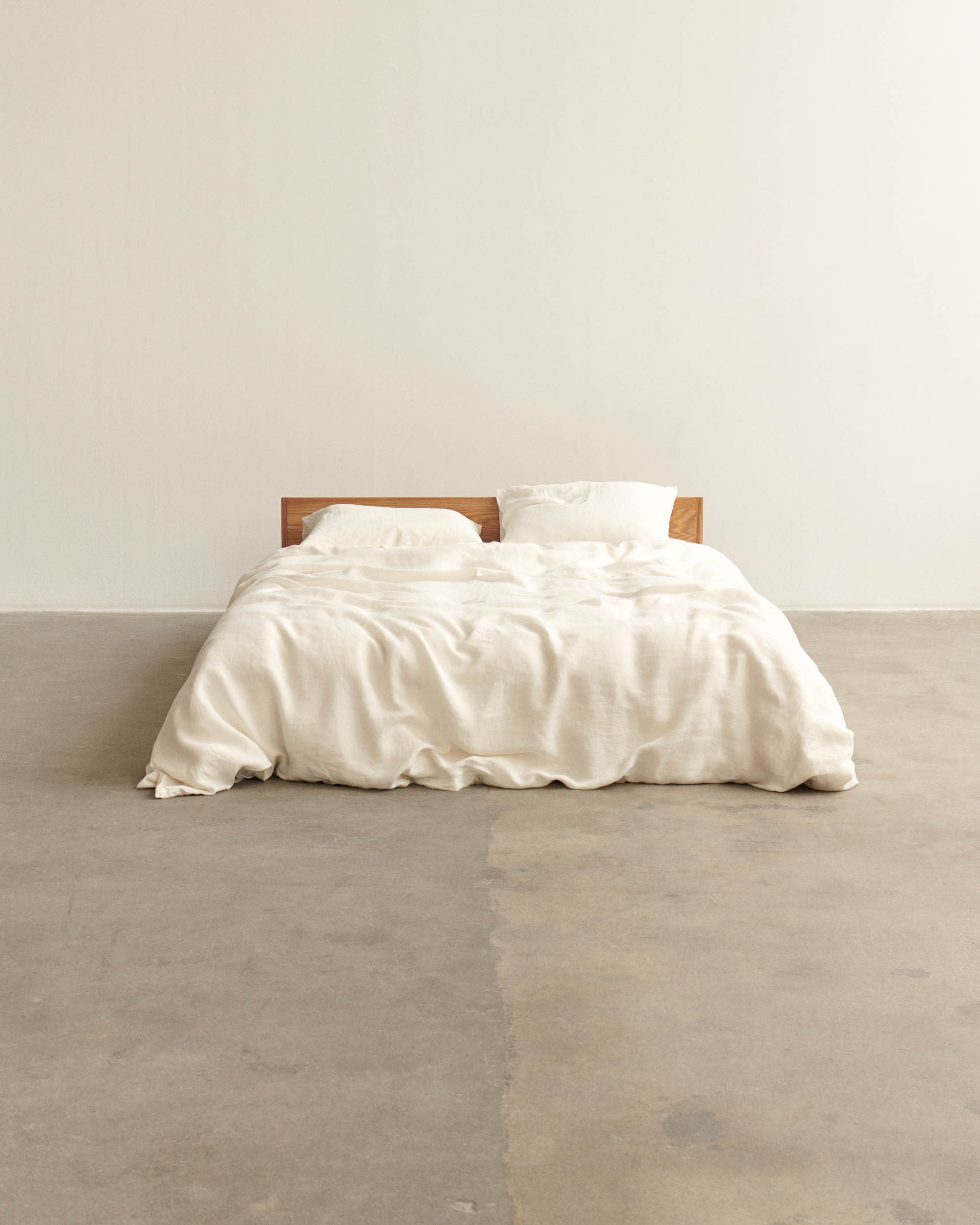 Cream White linen bedding