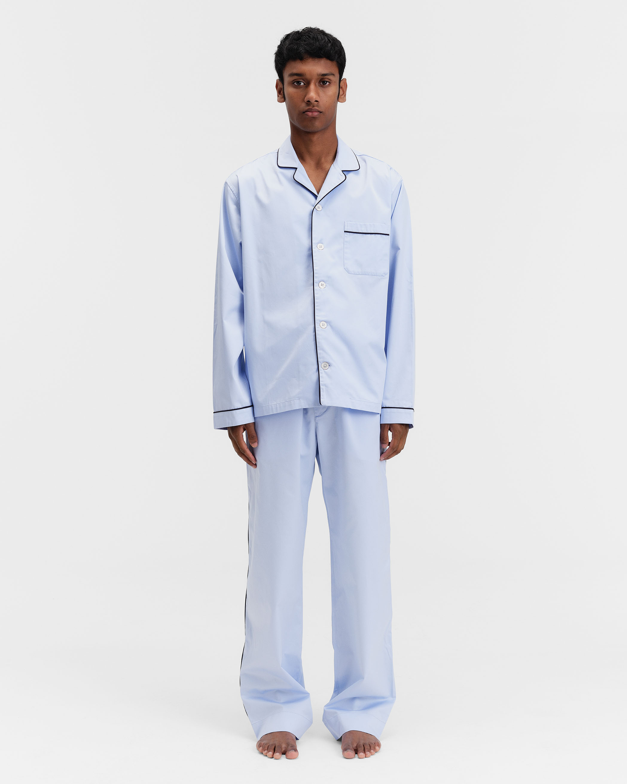 Sateen pyjamas - long-sleeved shirt - Porter | Tekla Fabrics