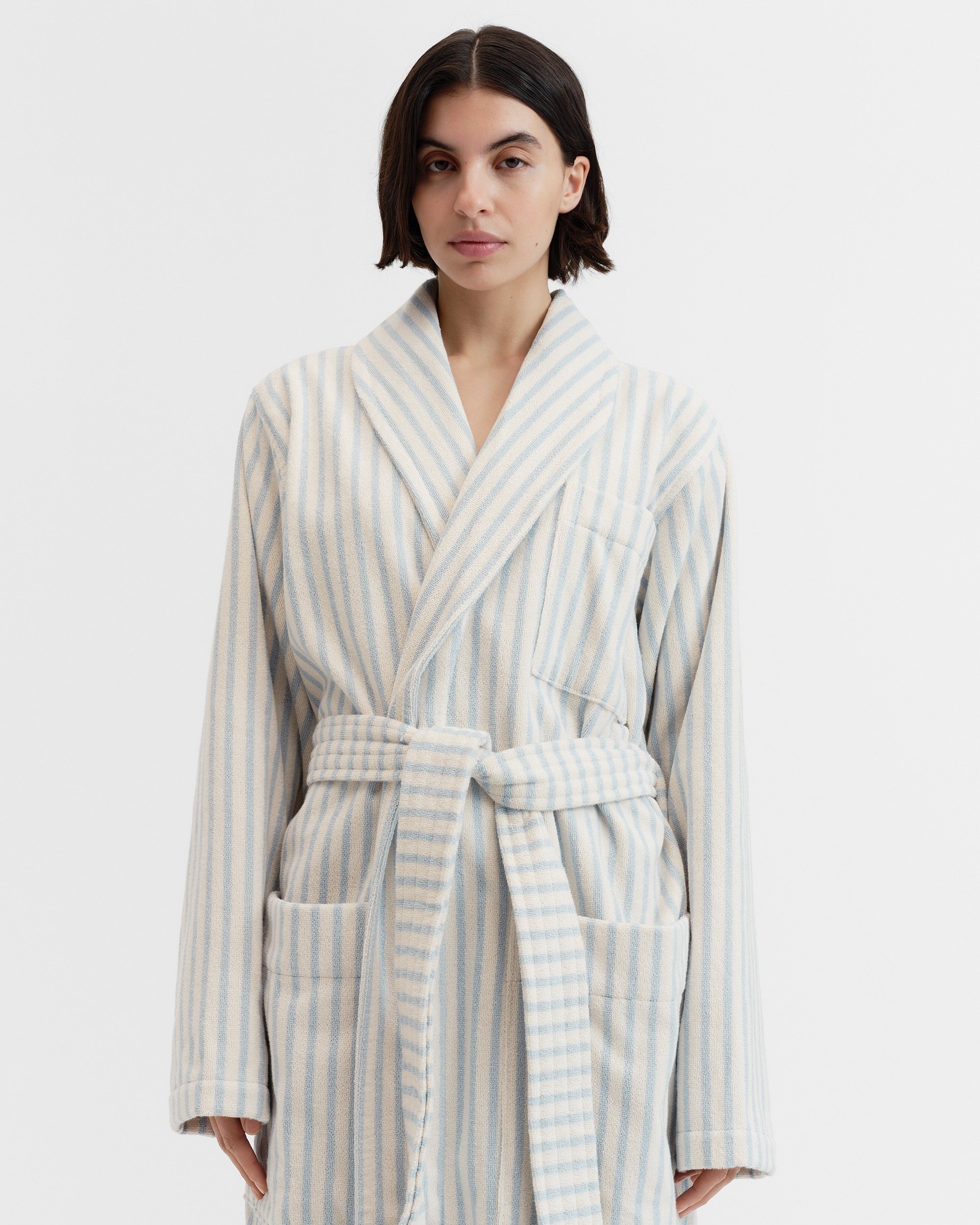 Classic bathrobe – solid – Ivory | Tekla Fabrics