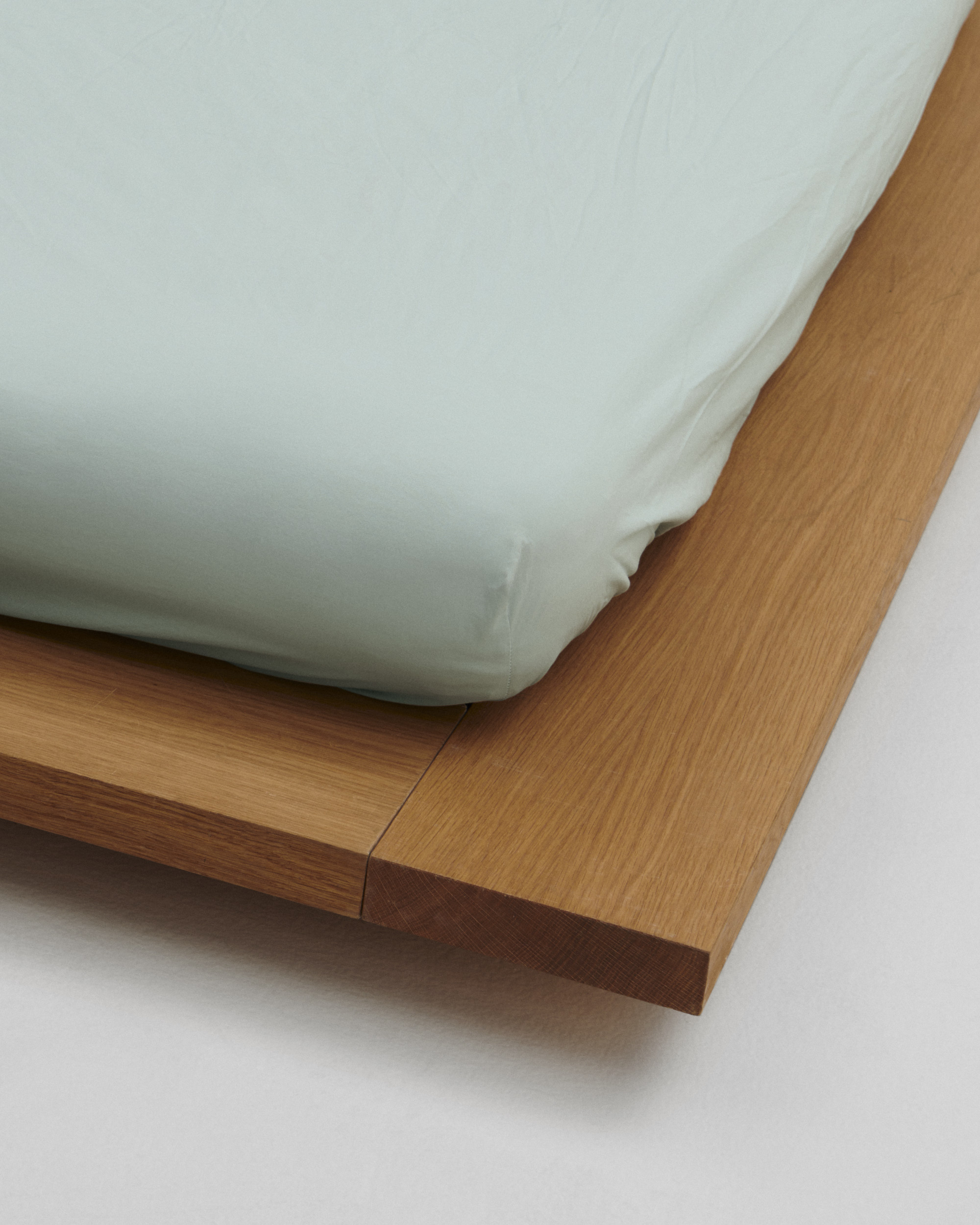 Percale Fitted Sheet Soft Grey Tekla Fabrics