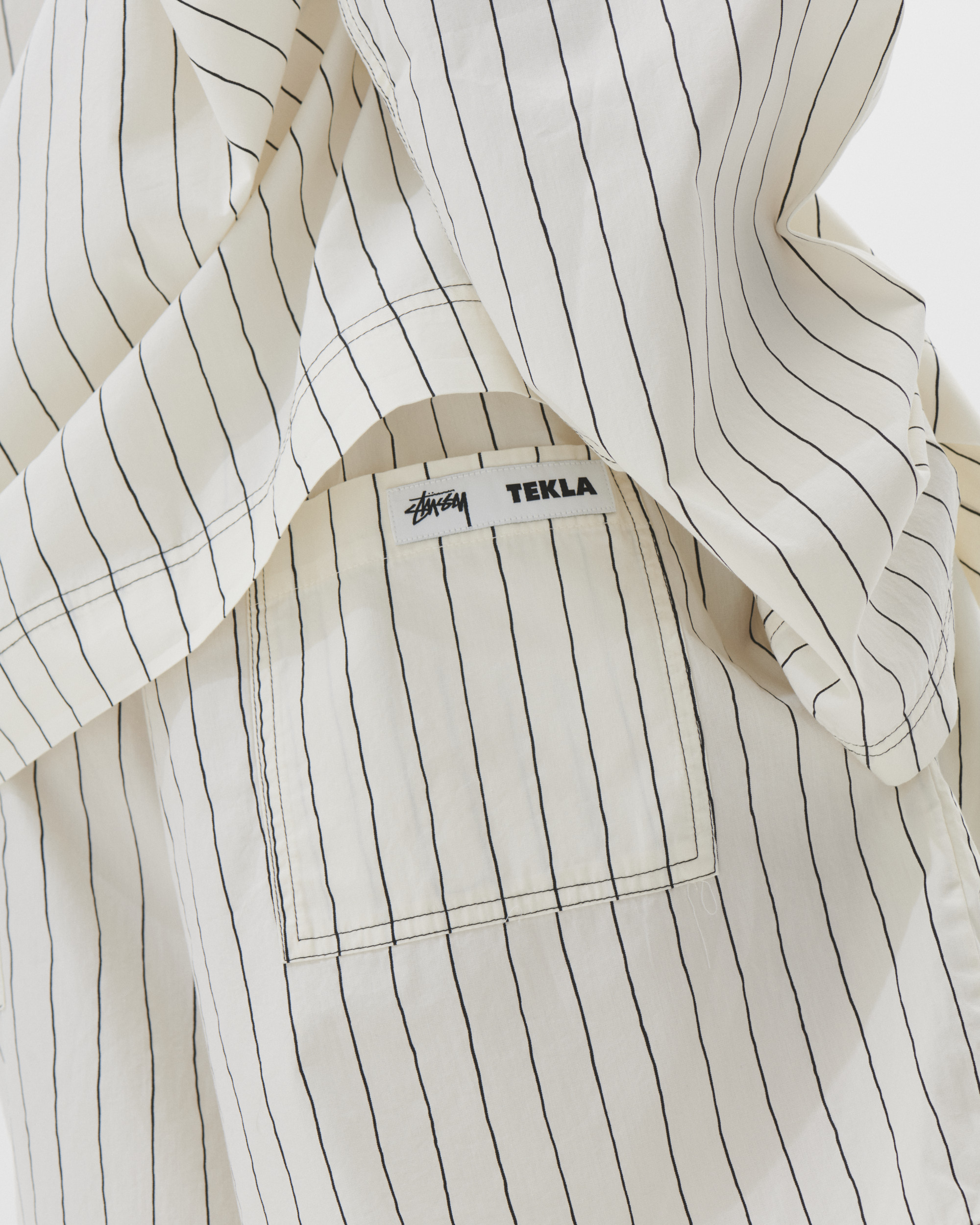 Poplin pyjamas – shorts – Hand Drawn Stripes | Tekla Fabrics