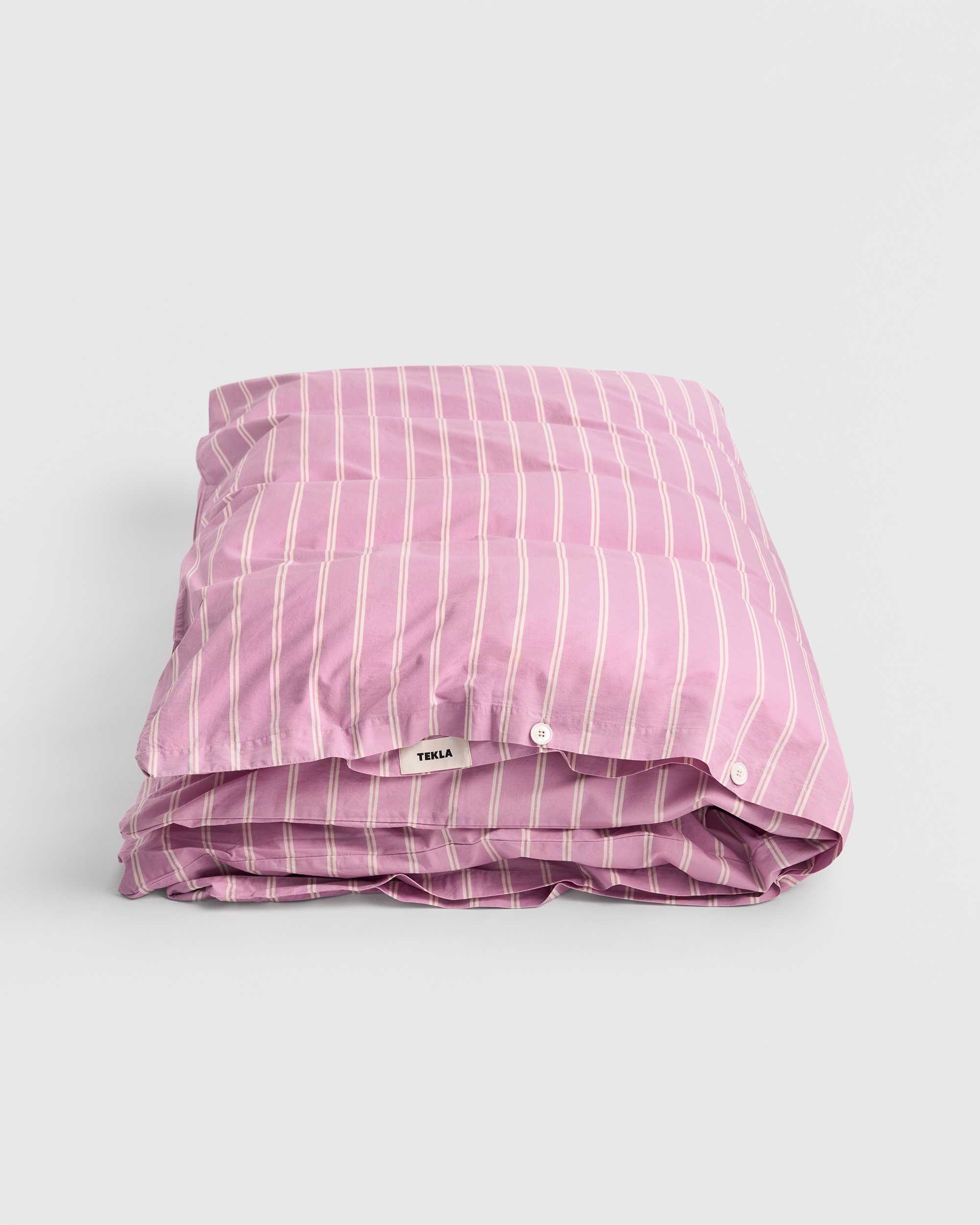 TEKLA Mallow Pink Stripes 150×210cm 掛け布団 Percale duvet cover – Mallow Pink Stripes | Tekla Fabrics