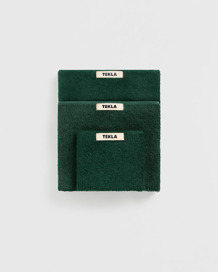 Tekla Fabrics Terry towel – solid – Forest Green