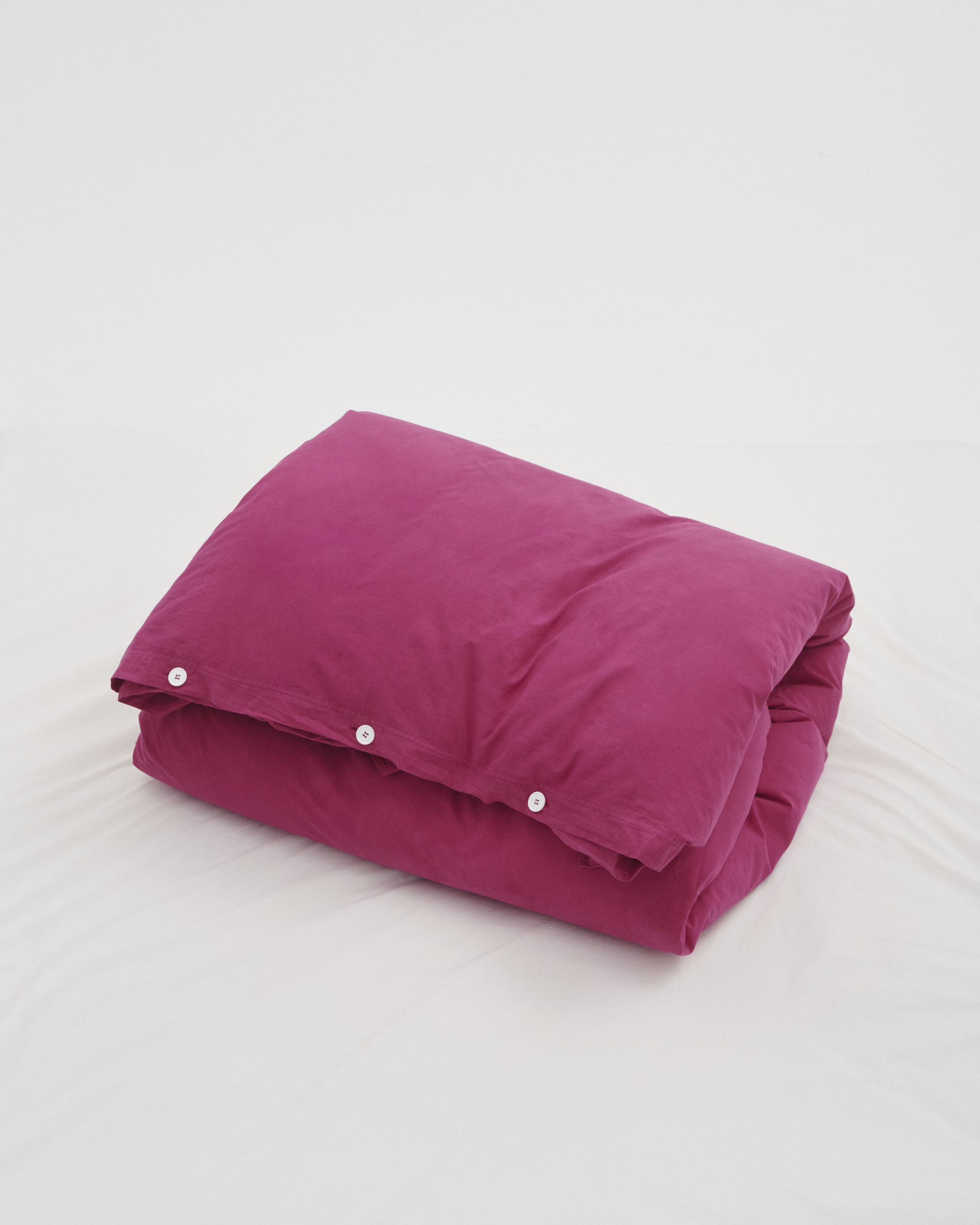 Percale duvet cover – Berry