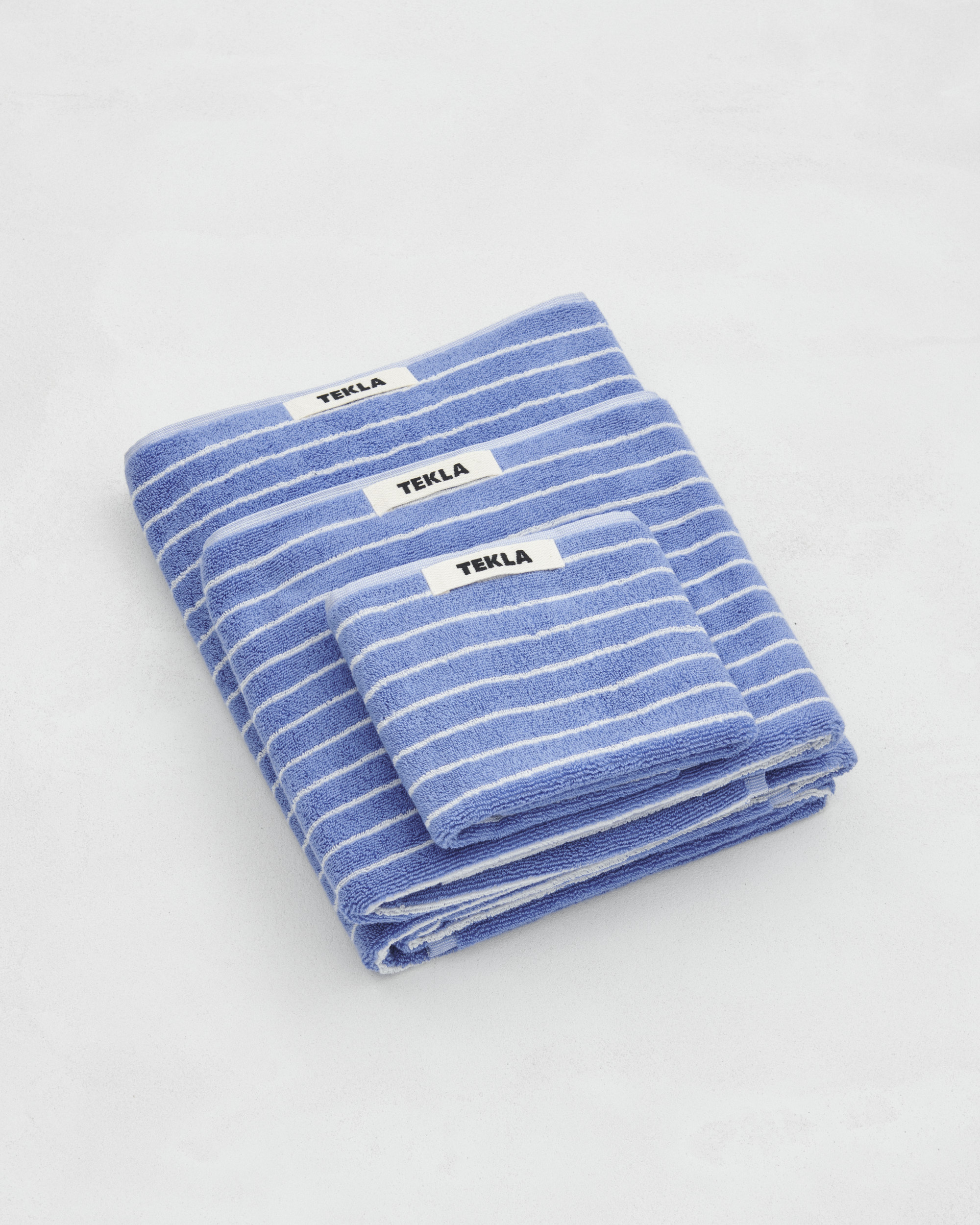 TEKLA striped terry bath mat - White