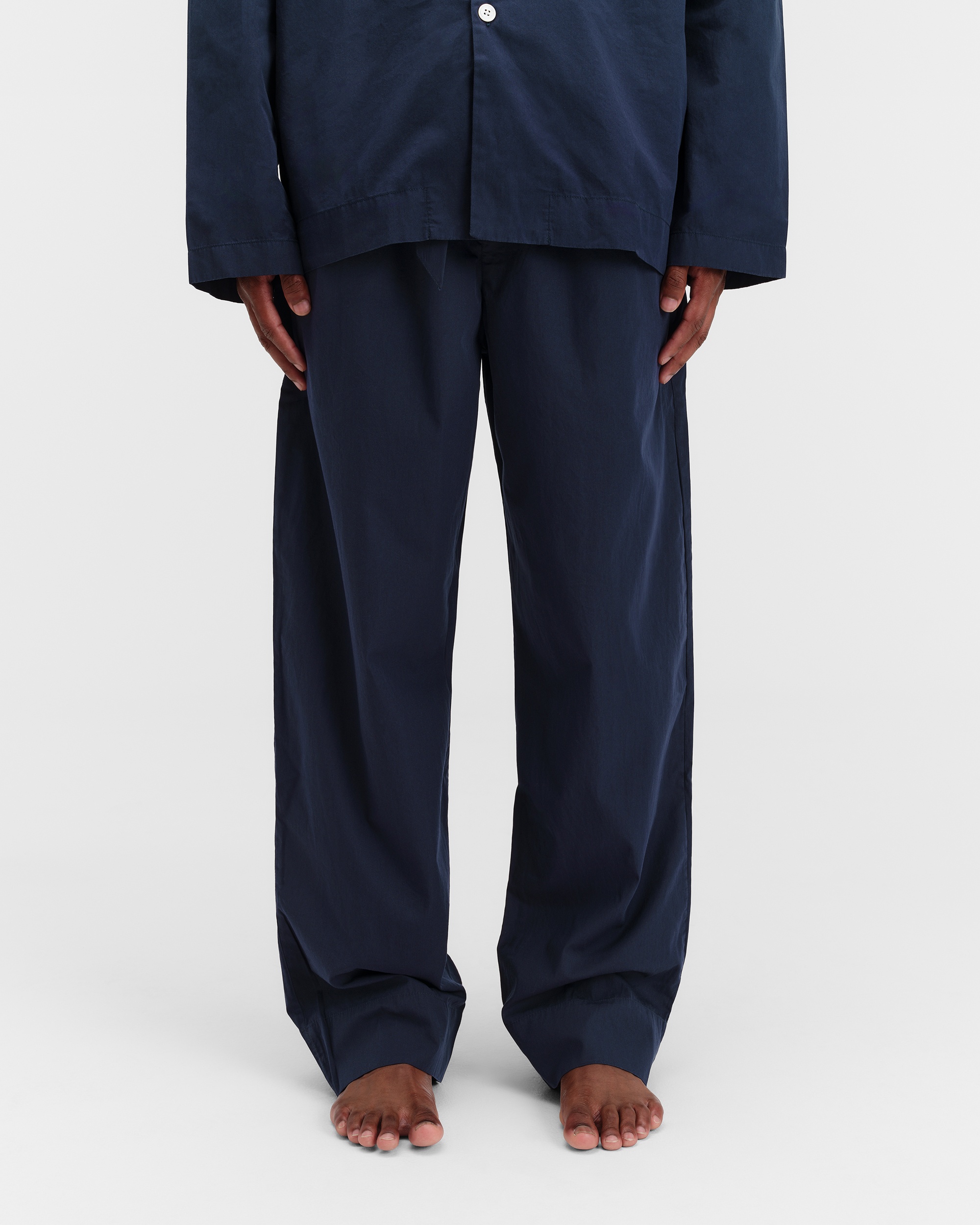 Poplin pyjamas – pants – True Navy | Tekla Fabrics