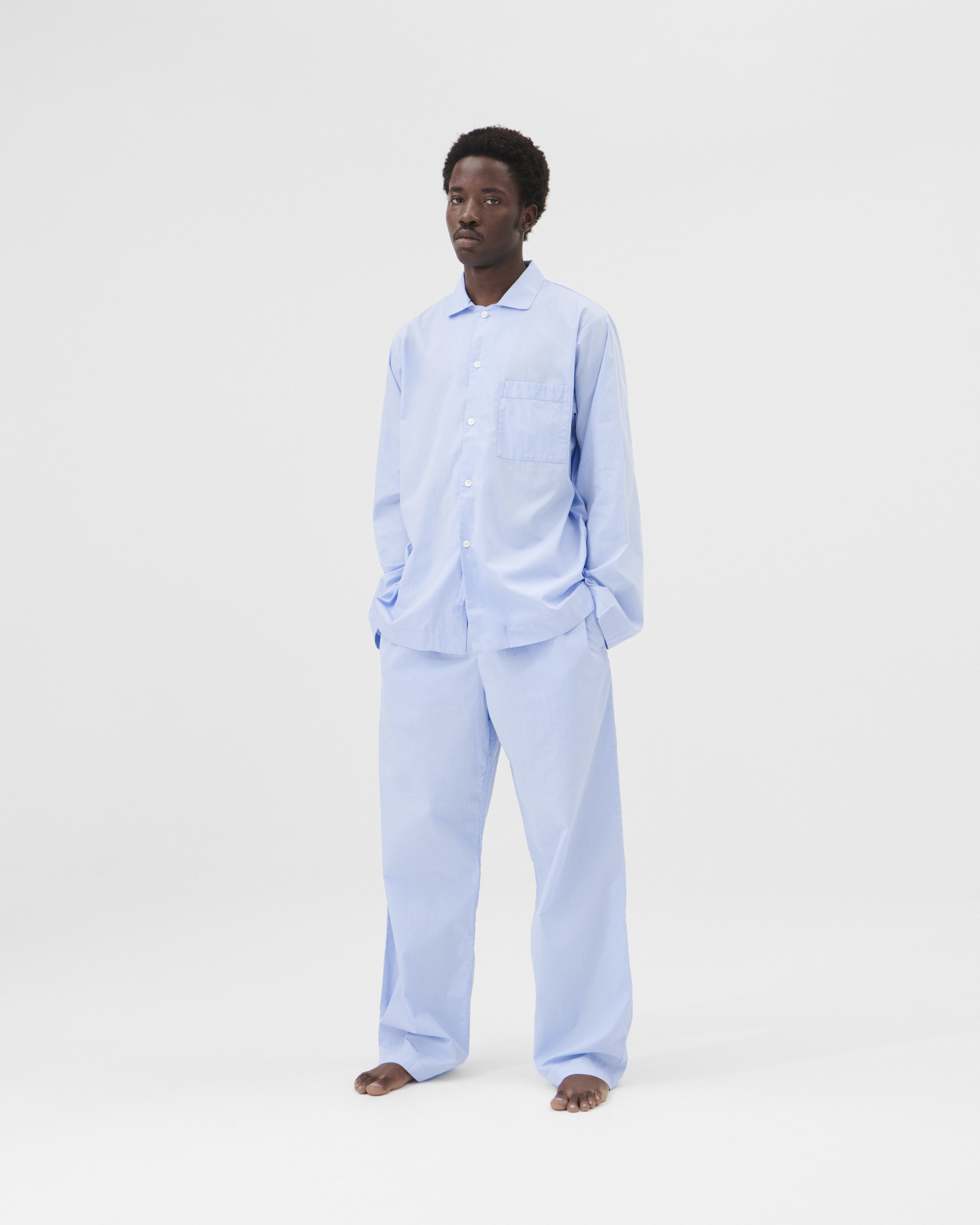 テクラ TEKLA SWE-RB POPLIN SLEEPWEAR SHORT SLEEVED SHIRTS ROYAL 