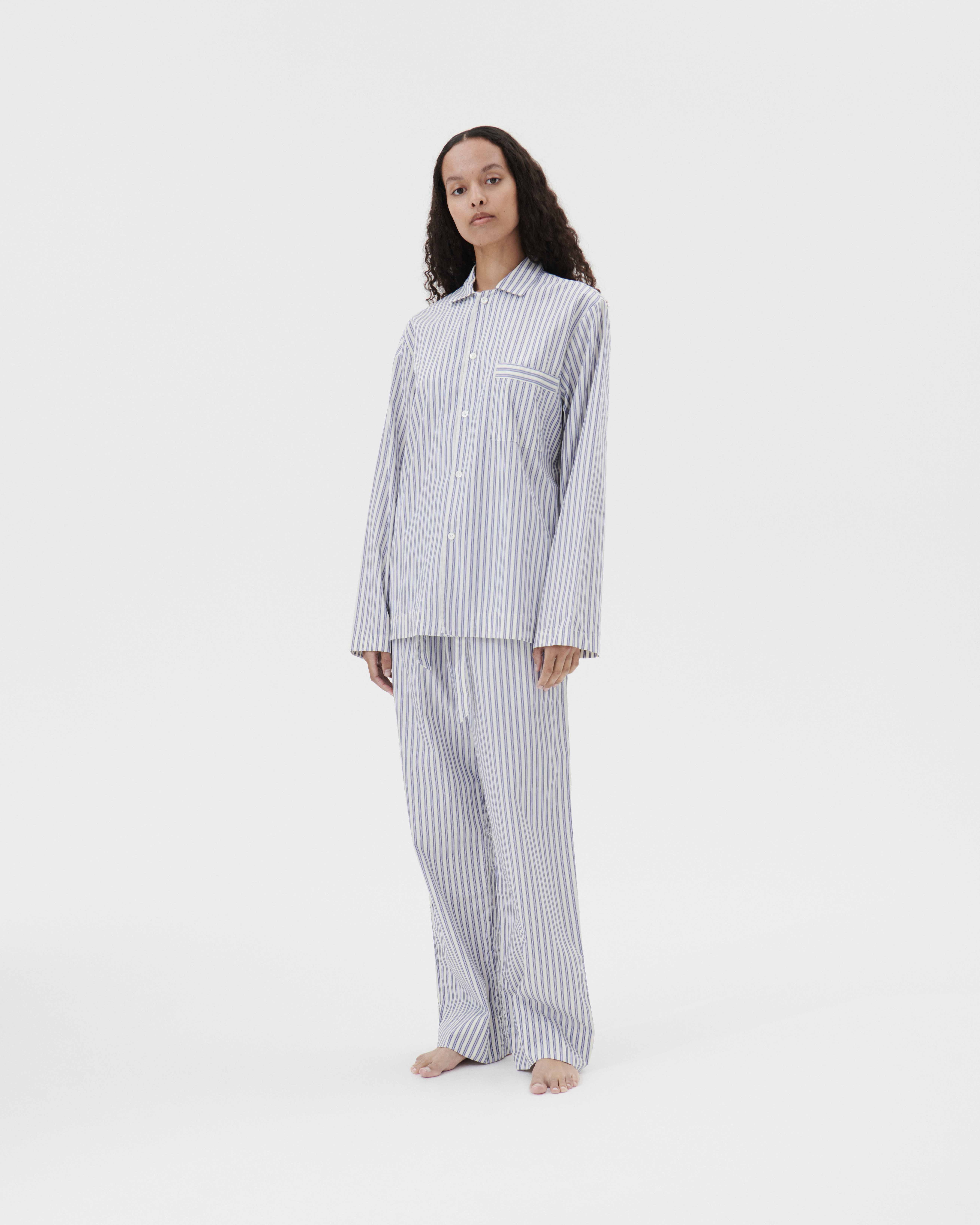 Poplin pyjamas – pants – Skagen Stripes | Tekla Fabrics