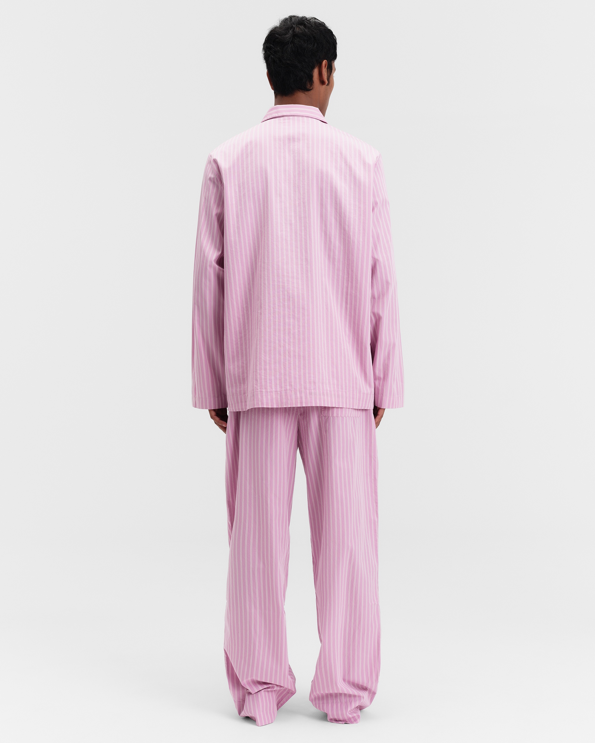 Poplin pyjamas – pants – Purple Pink Stripes | Tekla Fabrics