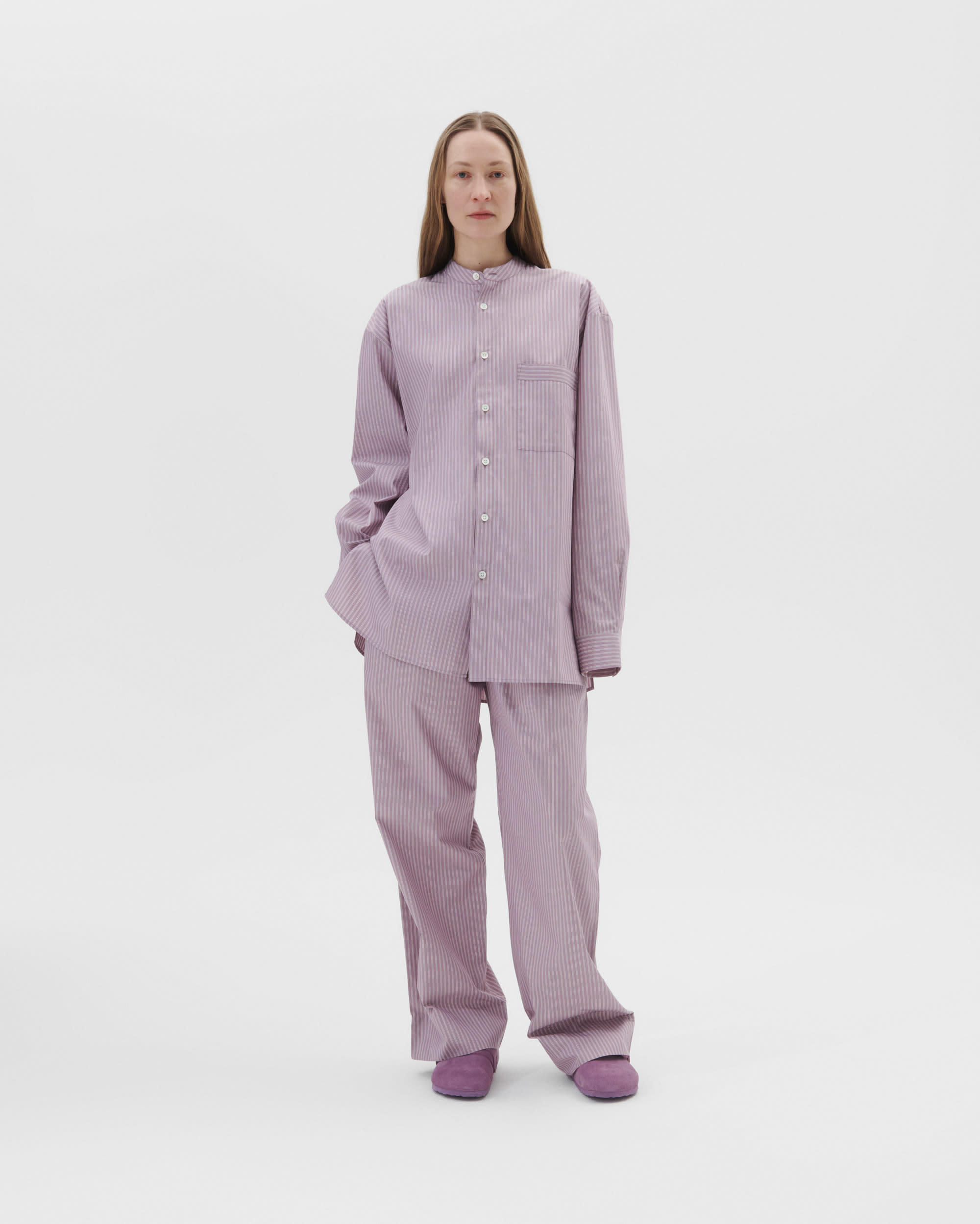 Birkenstock / Tekla Long-sleeved shirt – Mauve Stripes