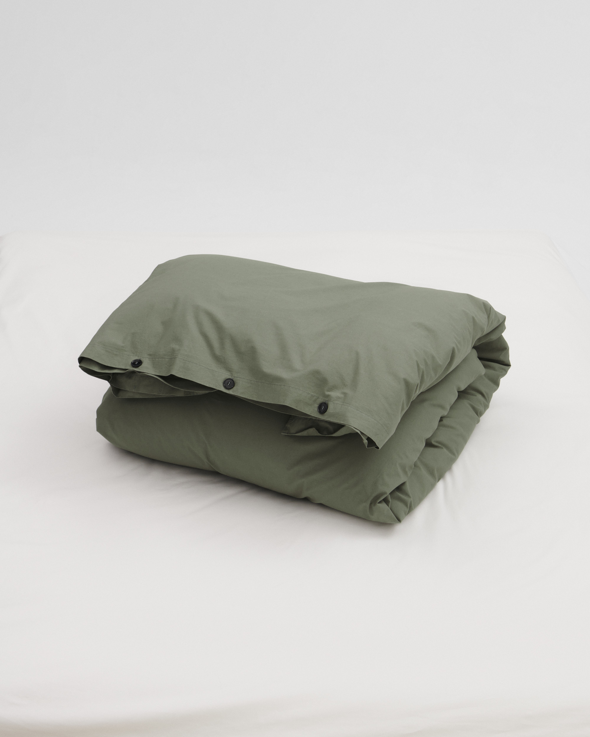 Percale duvet cover – Olive Green | Tekla Fabrics