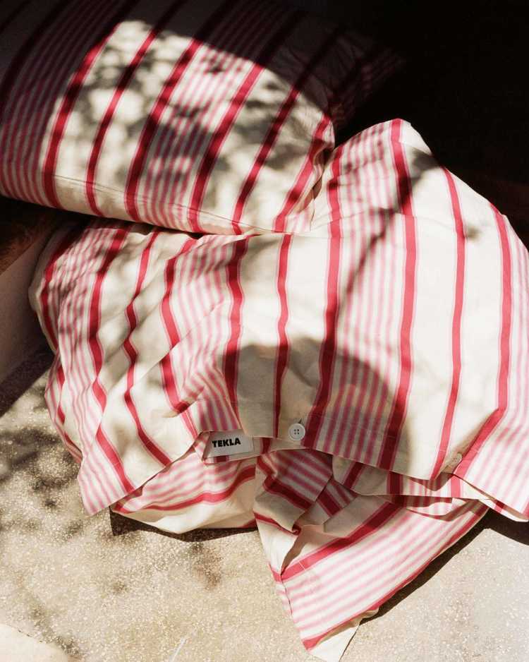 Pink Mattress Stripes bedding
