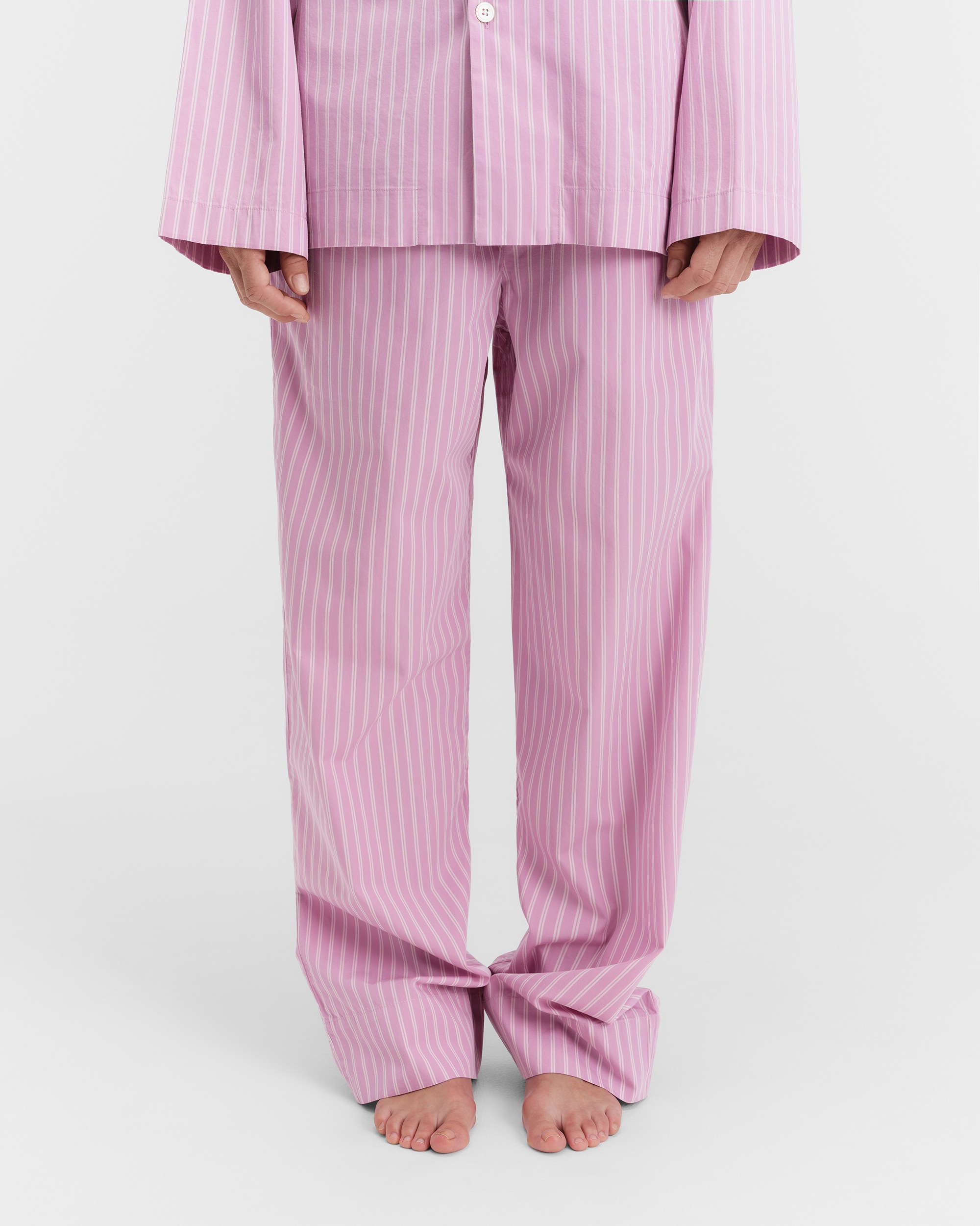 Poplin pyjamas – pants – Coffee | Tekla Fabrics