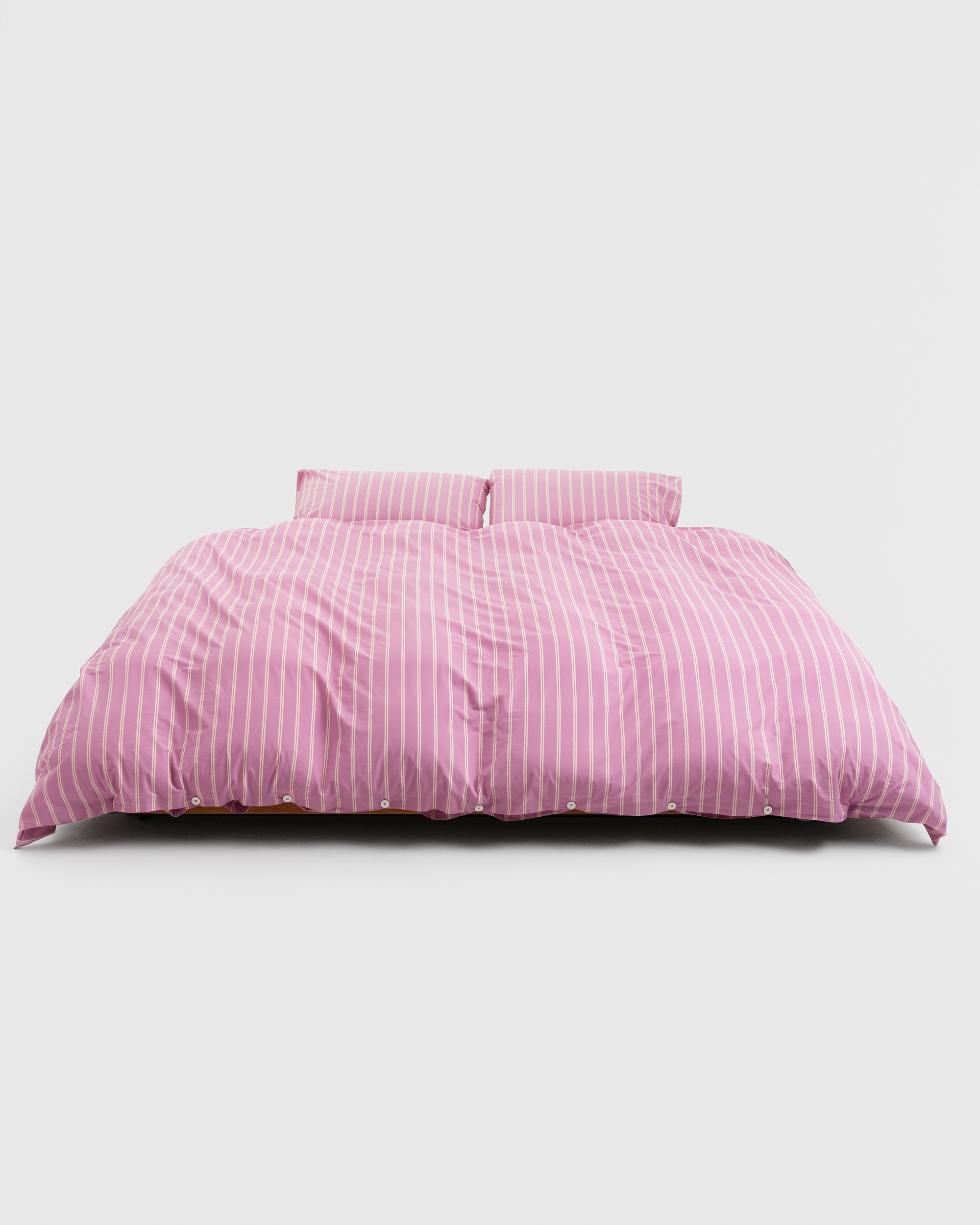 テクラ　布団カバー　ダブルサイズ　MALLOW PINK STRIPES Percale duvet cover – Mallow Pink Stripes | Tekla Fabrics
