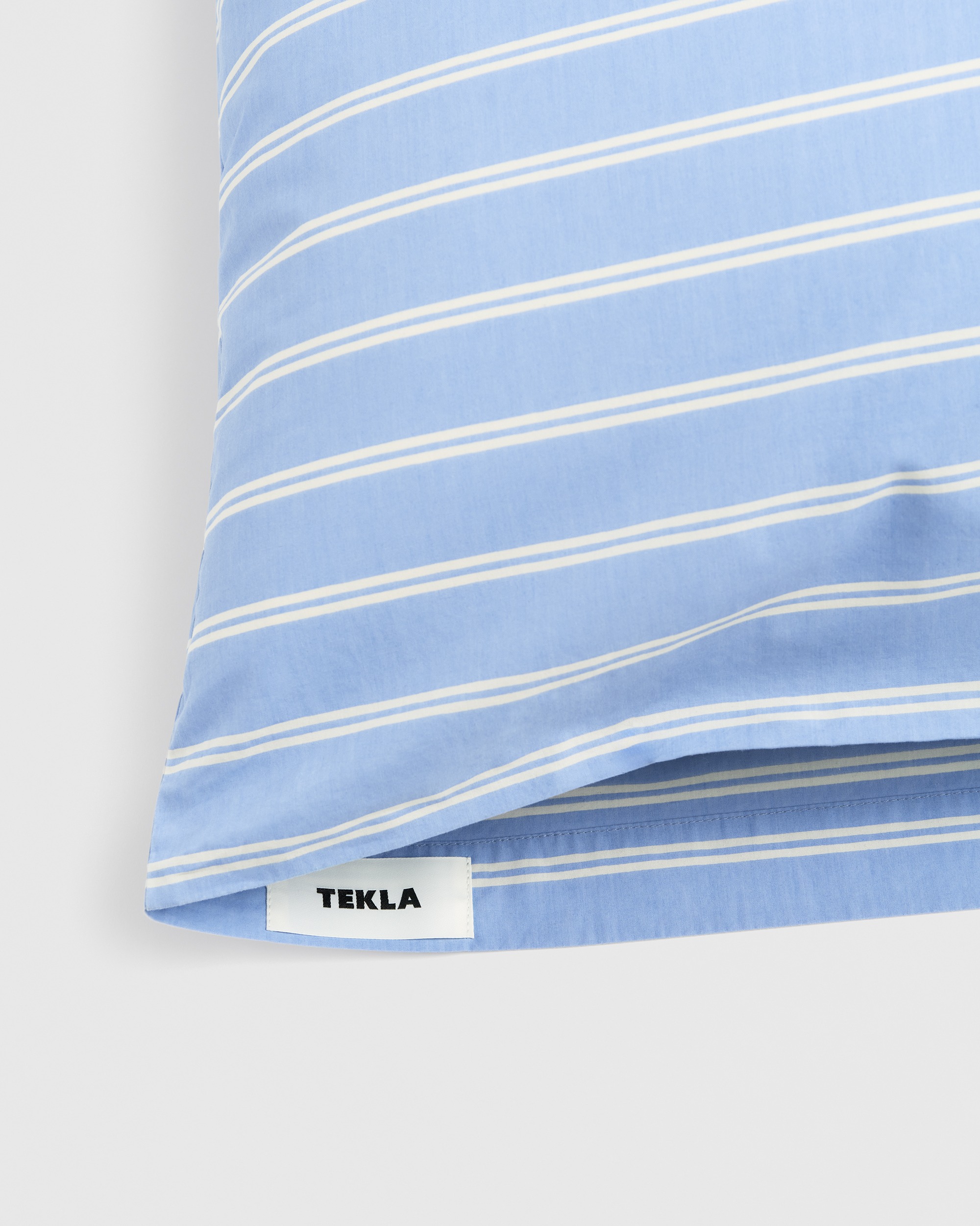 Percale Pillow Sham - Island Blue Stripes | Tekla Fabrics