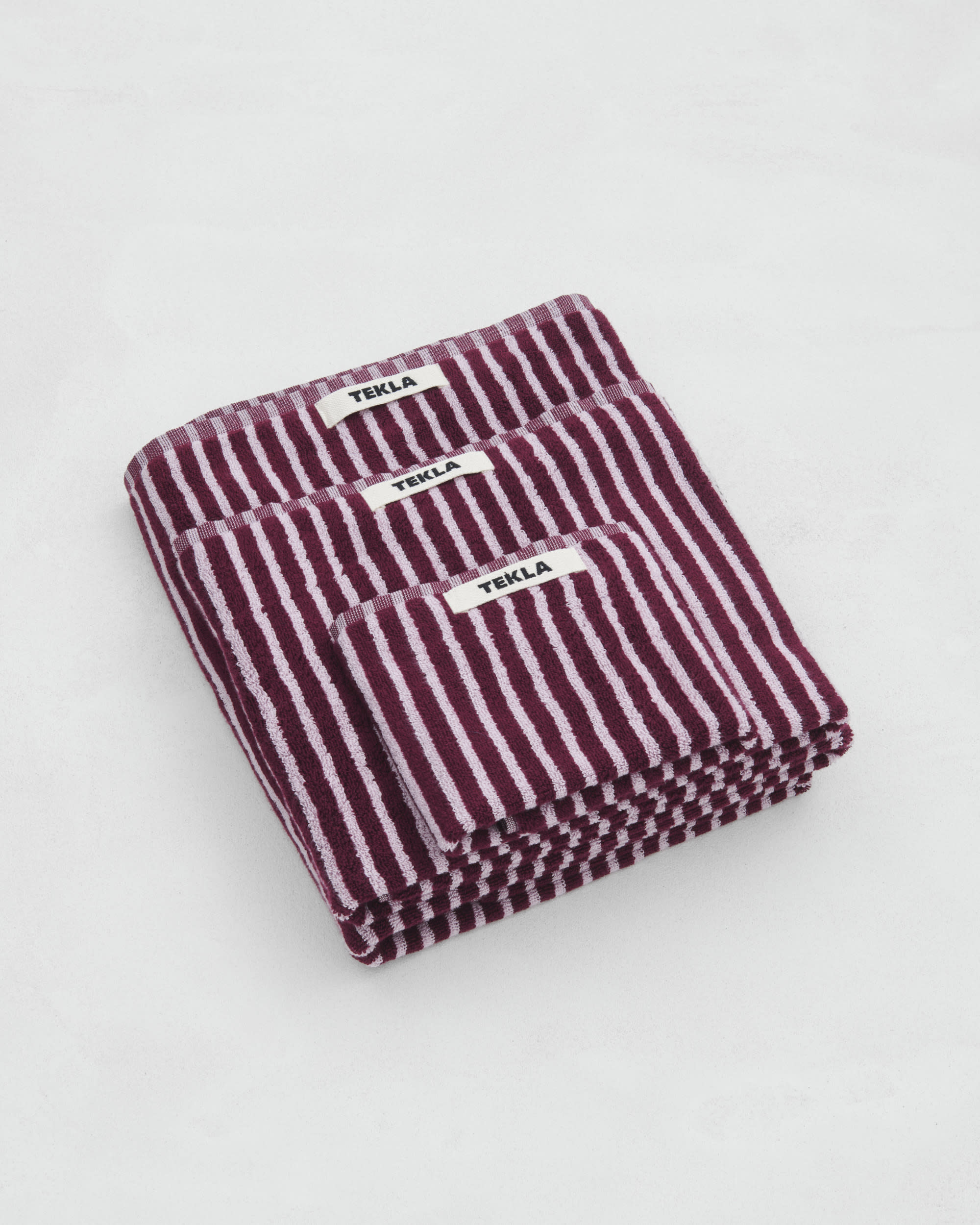 Terry Towel - Striped - Red&Rose