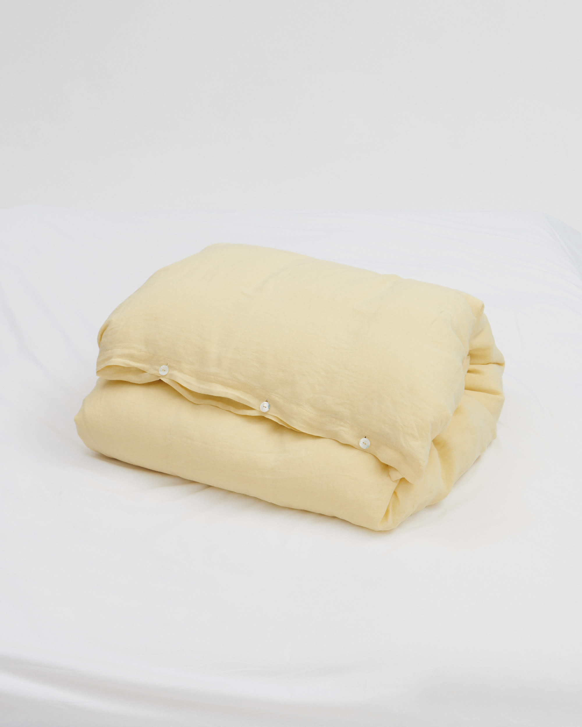 Linen Duvet Cover - Soft Yellow