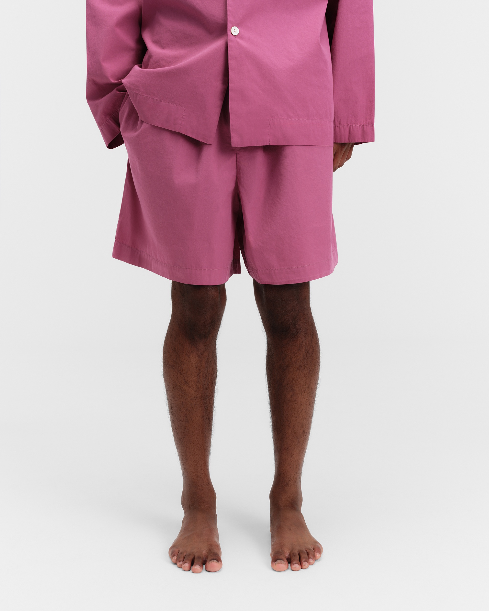 Poplin pyjamas – shorts – Purple Pink | Tekla Fabrics