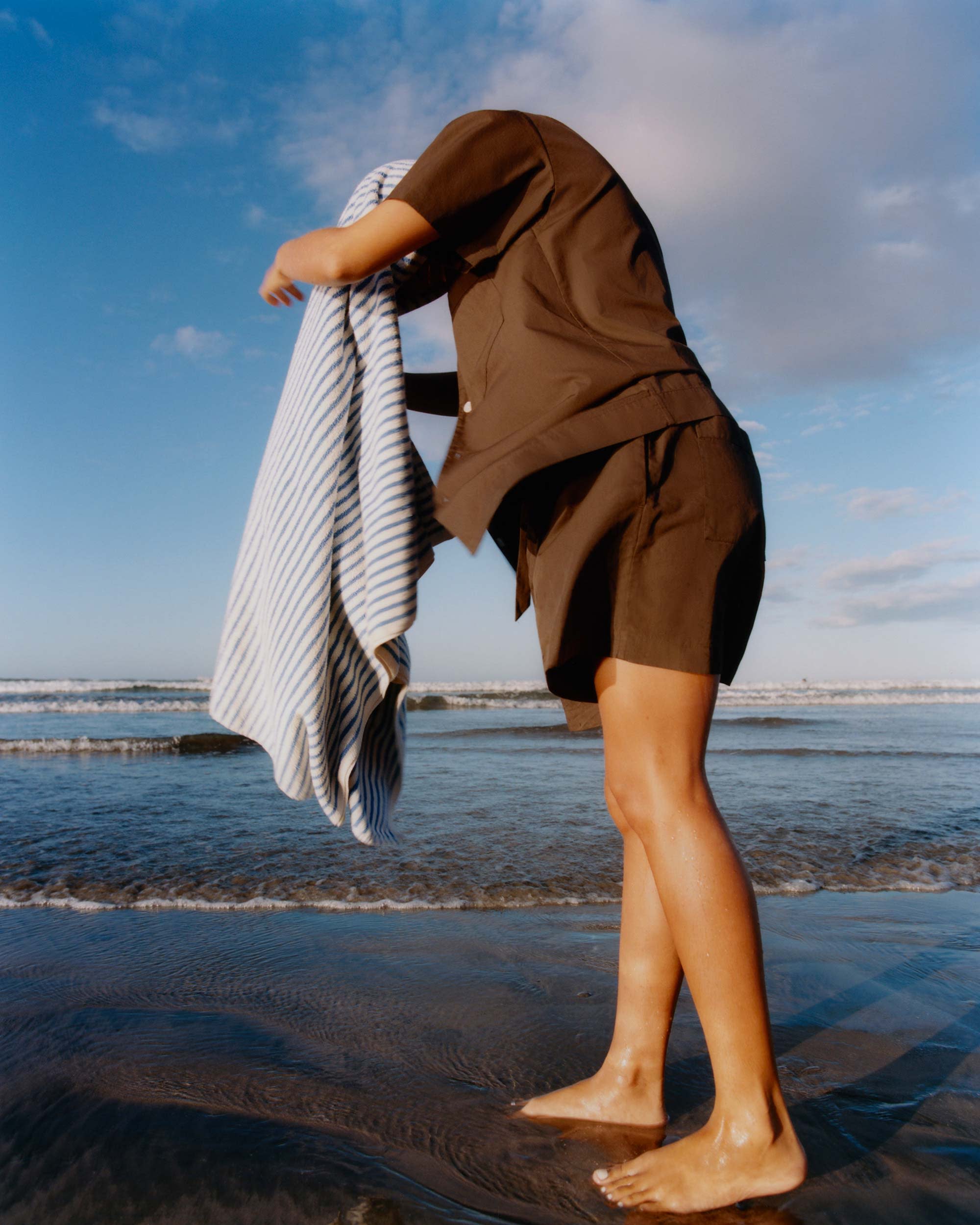 Coastal Stripes towel and Coffee sleepwear