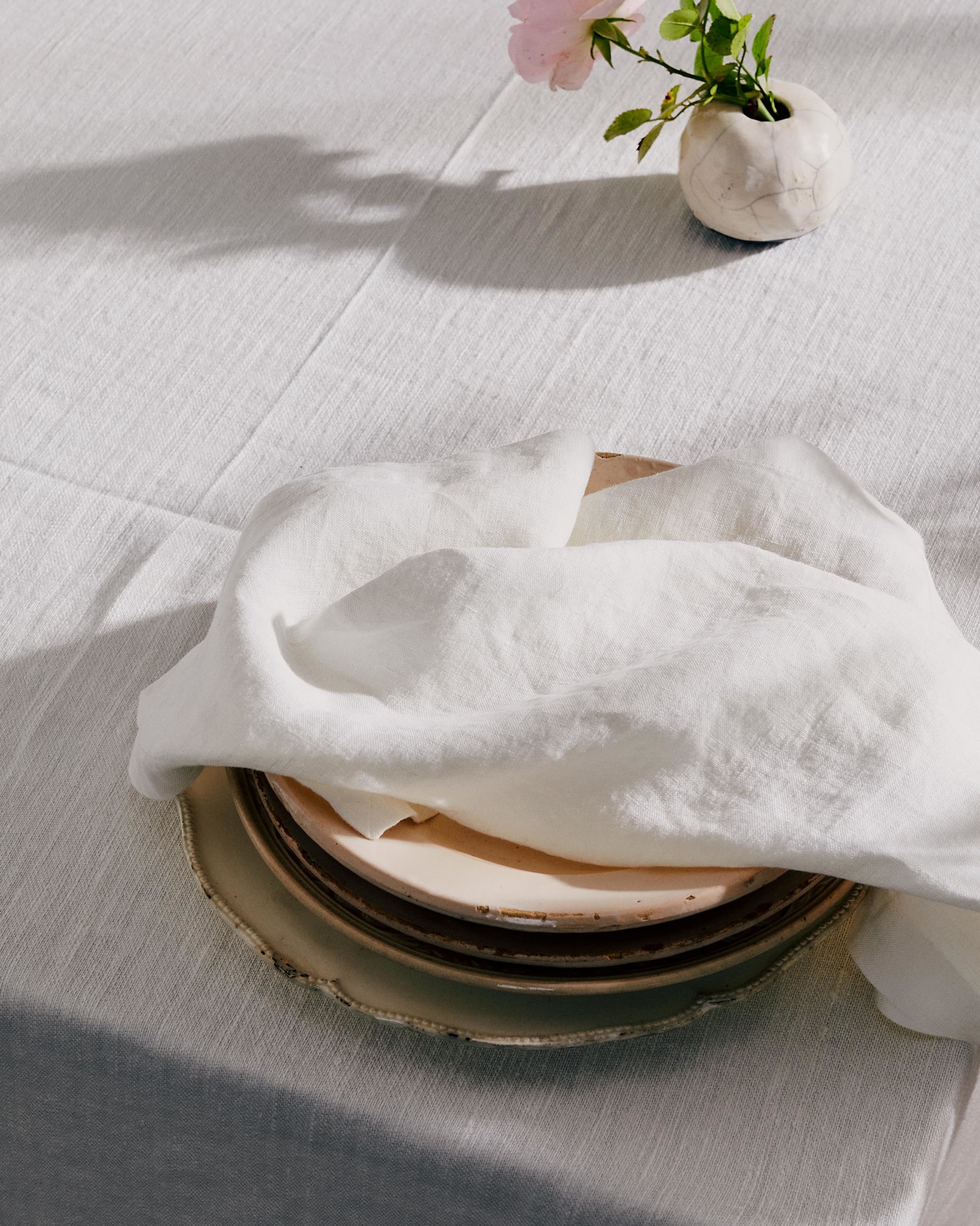 Porcelaine napkin and tablecloth