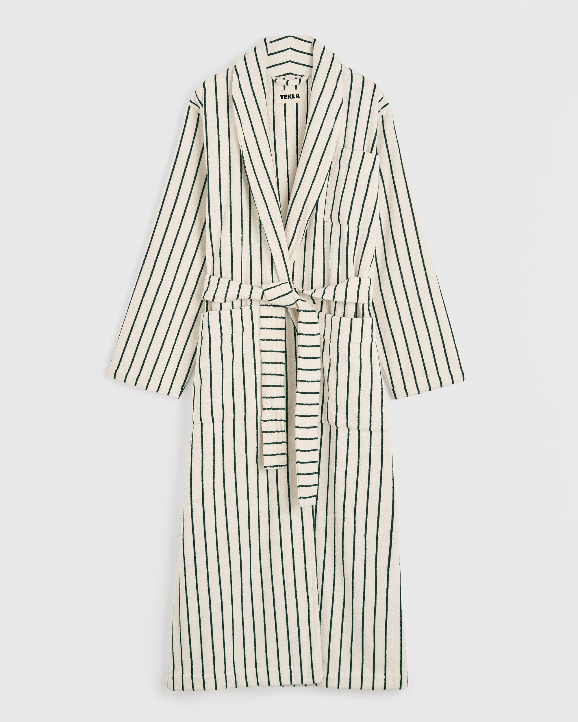 Classic Bathrobe - Striped - Racing Green | Tekla Fabrics