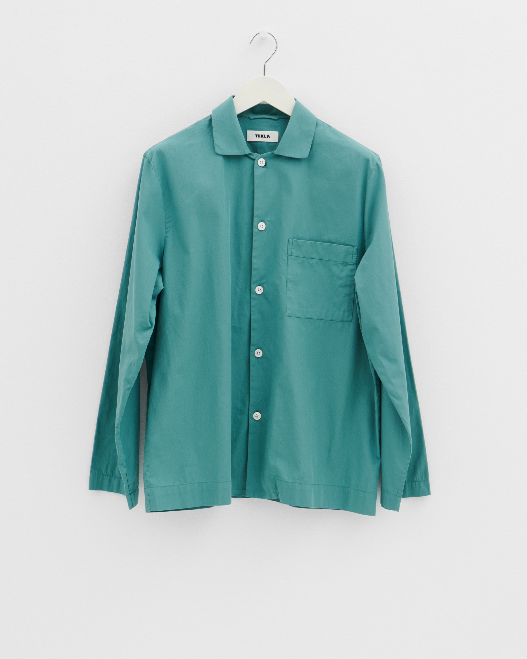 Poplin pyjamas – long-sleeved shirt – Vintage Green