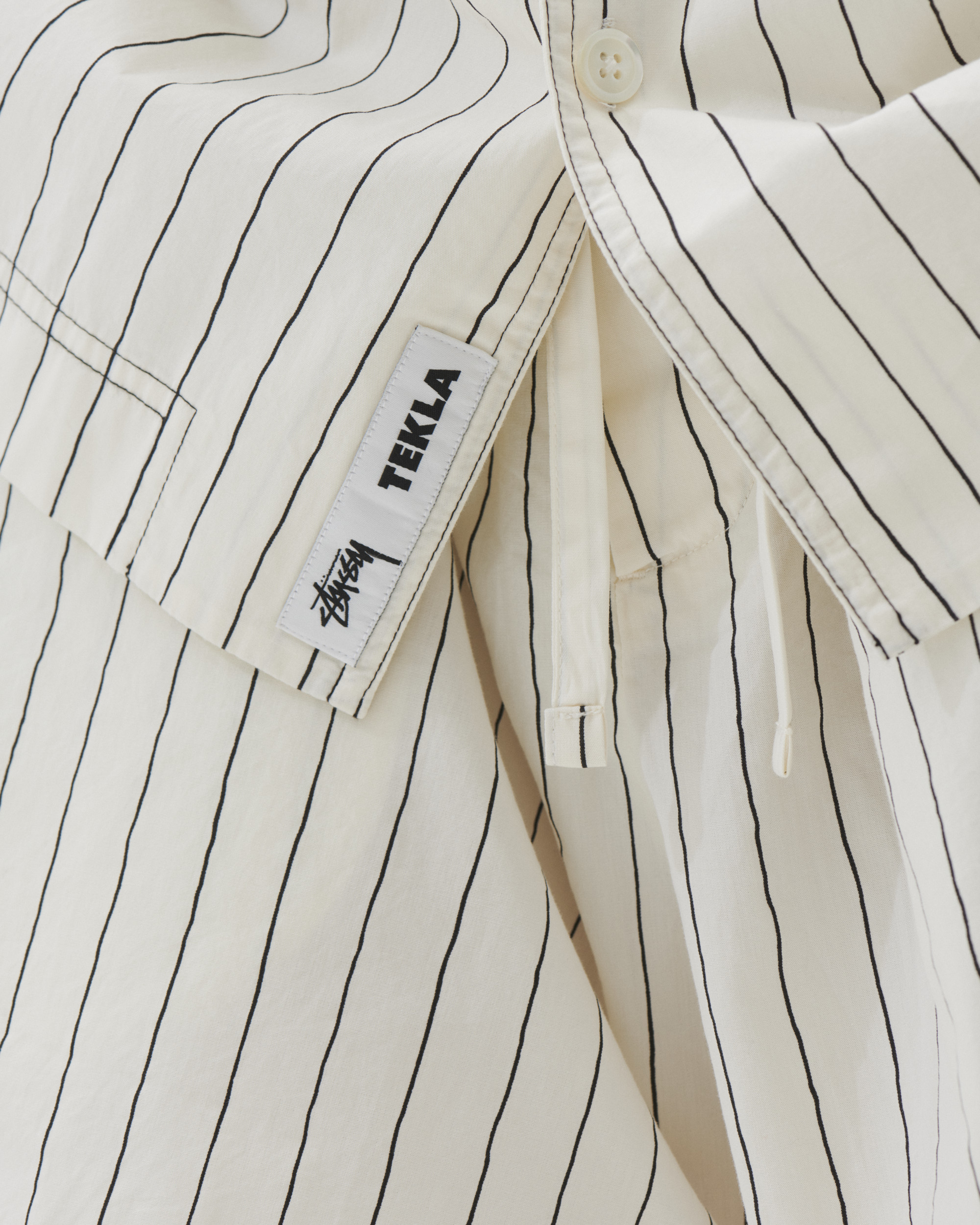 Poplin pyjamas – long-sleeved shirt – Hand Drawn Stripes | Tekla 