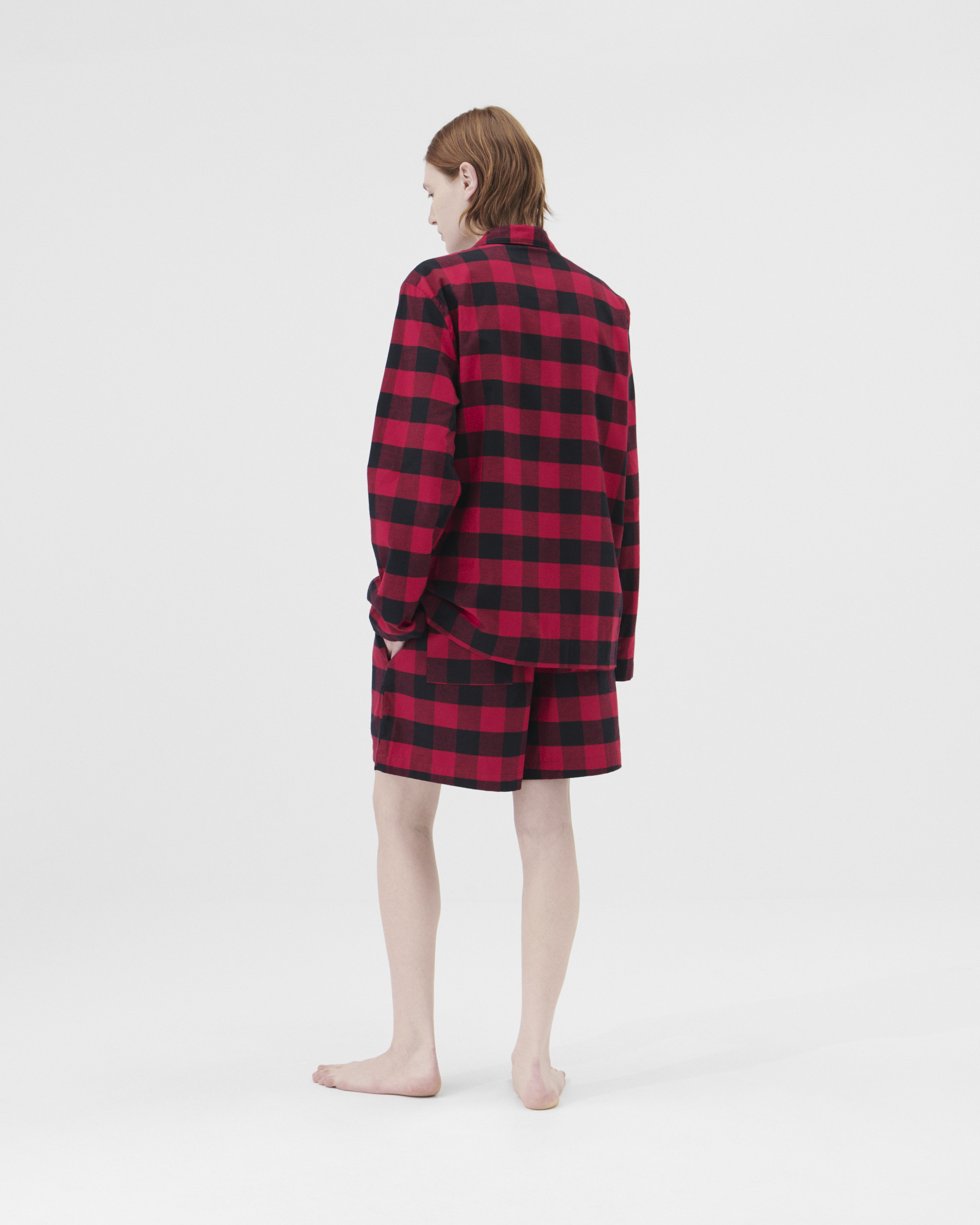 Flannel pyjamas shorts Red Gingham Tekla Fabrics