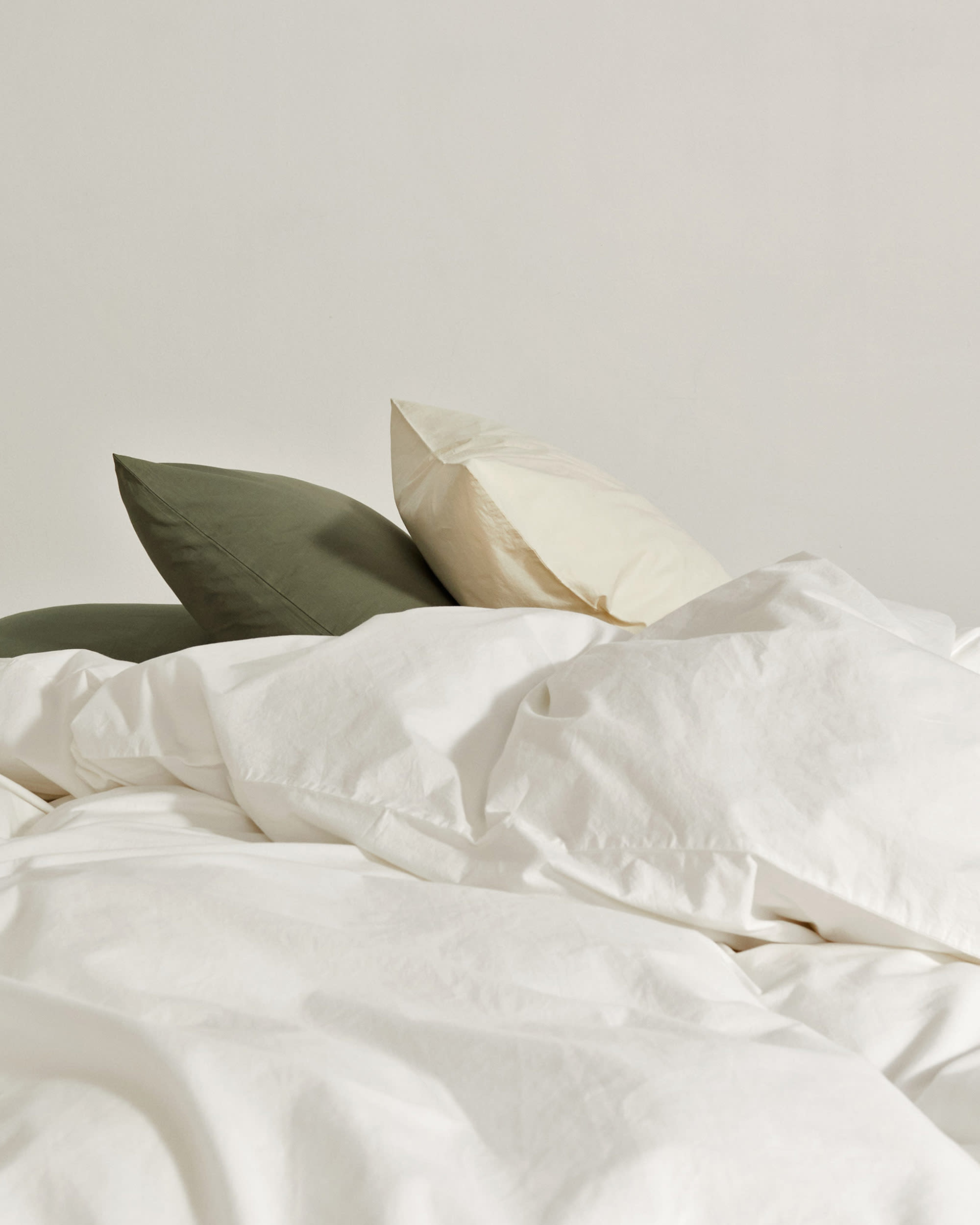 Broken White, Olive Green bedding