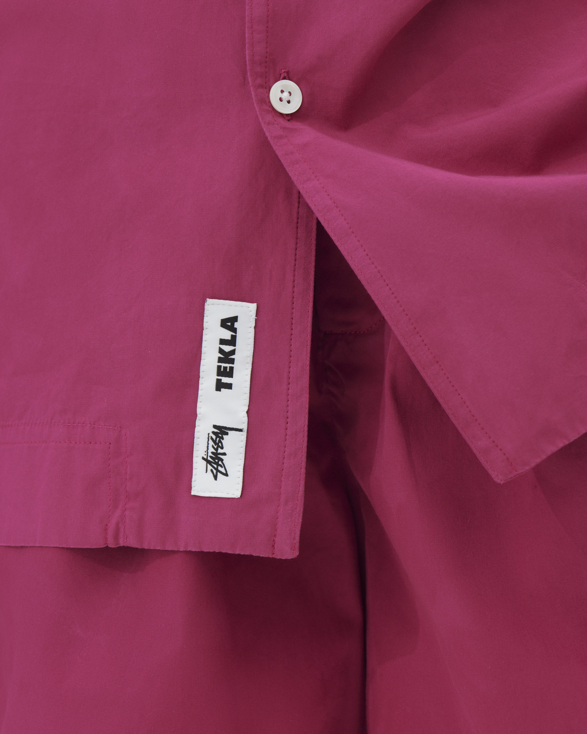 Poplin pyjamas – long-sleeved shirt – Berry | Tekla Fabrics