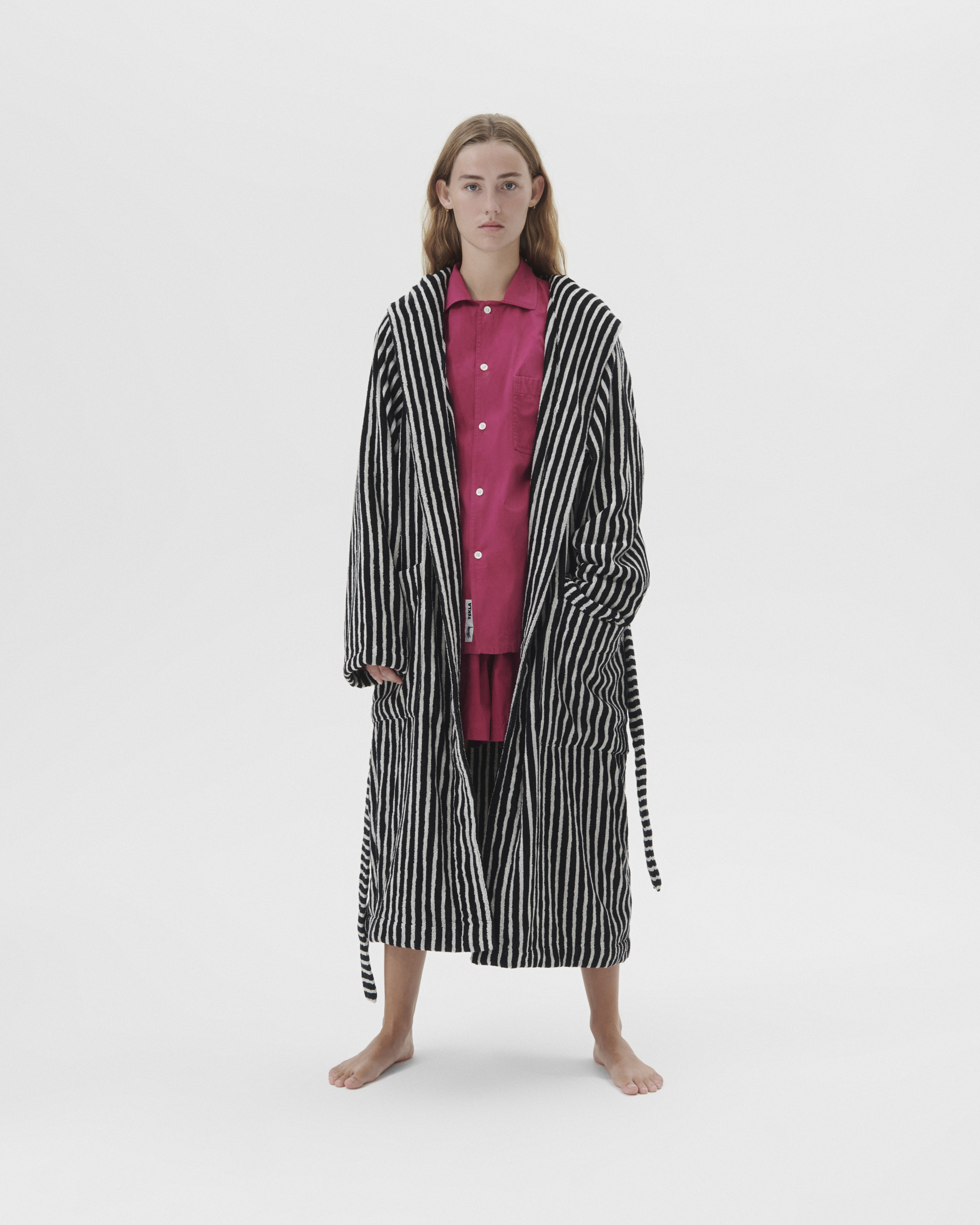 Stüssy / Tekla - bathrobes – Black/Natural | Tekla Fabrics
