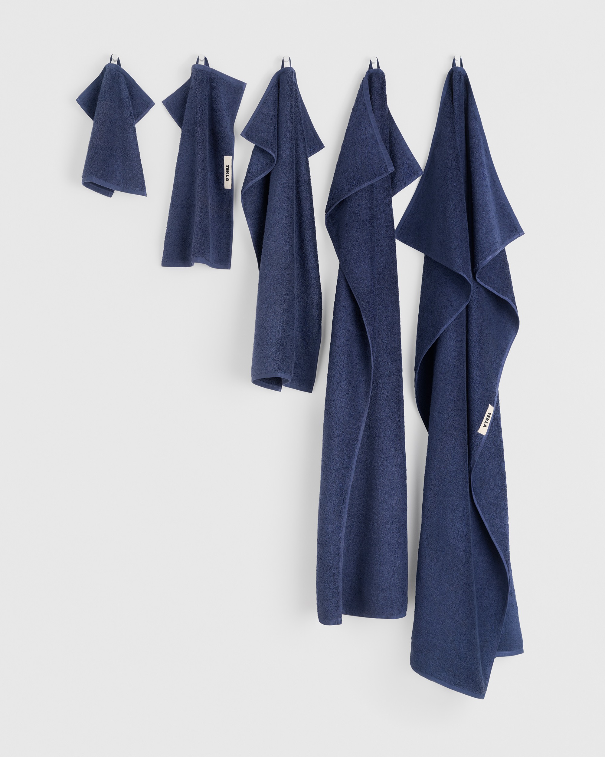 Terry towel – striped – Blue and Black | Tekla Fabrics
