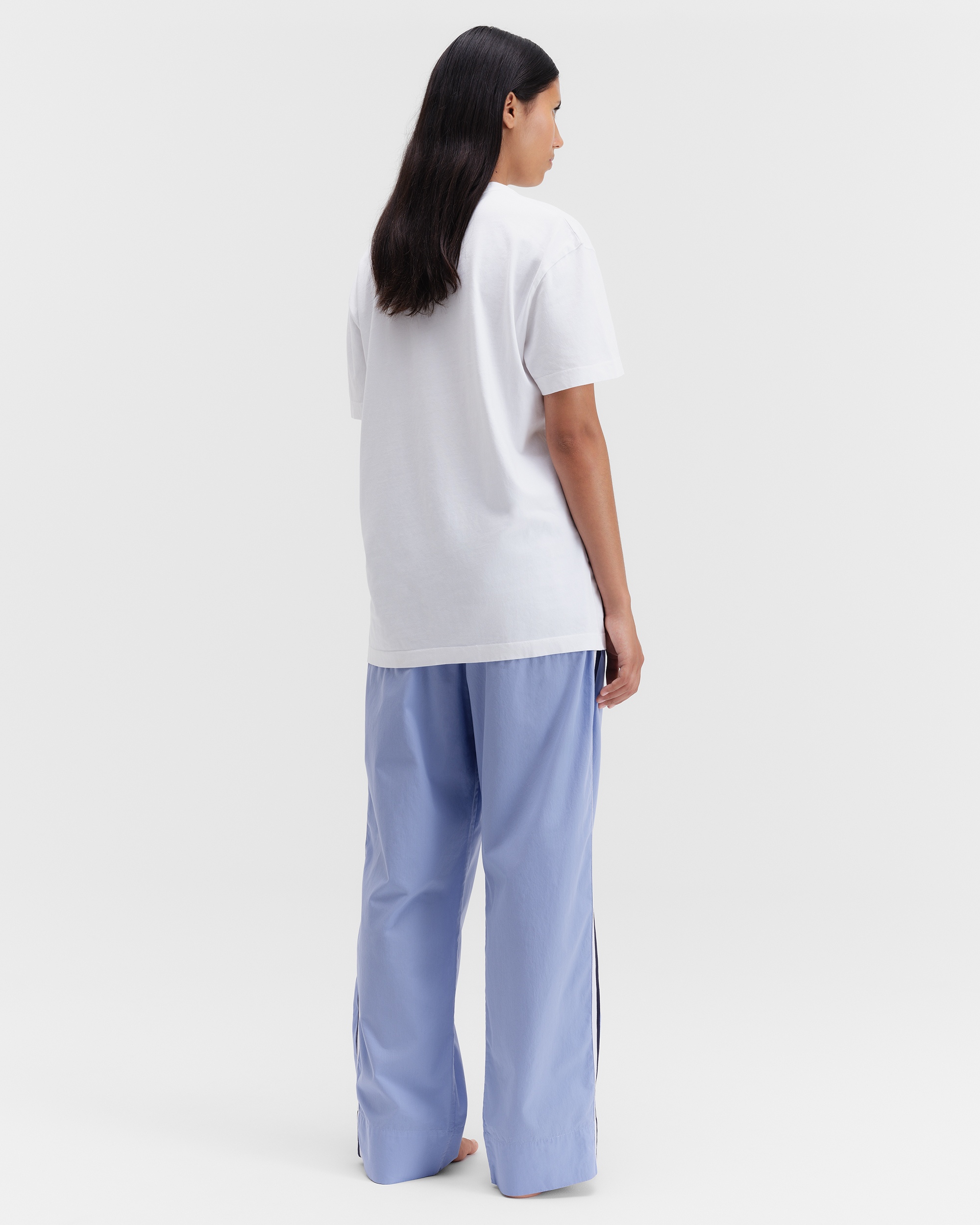 Poplin loungewear – grosgrain pants – Cornflower Blue