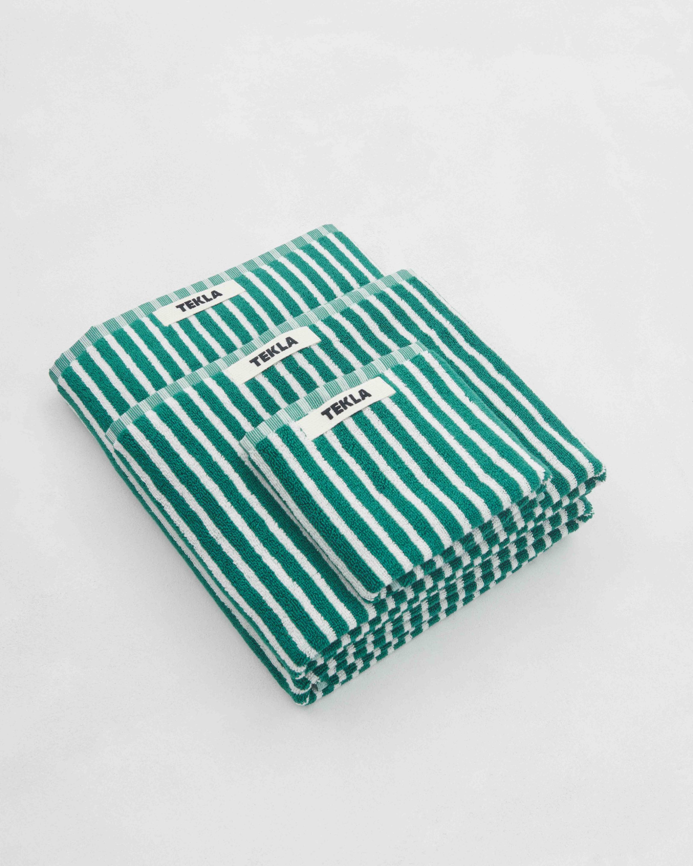 Terry towel - Teal Green Stripes