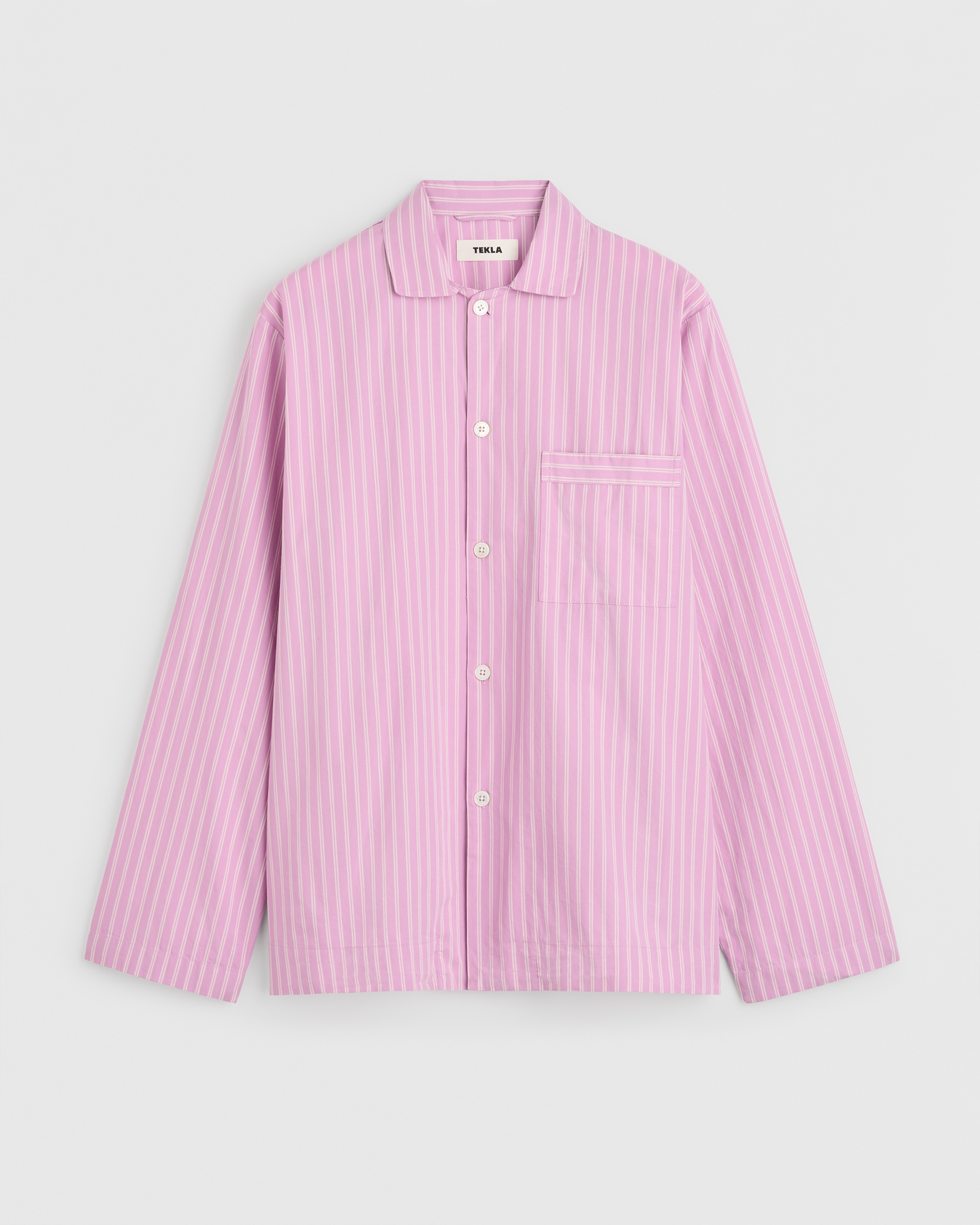 Poplin pyjamas – pants – Purple Pink Stripes | Tekla Fabrics