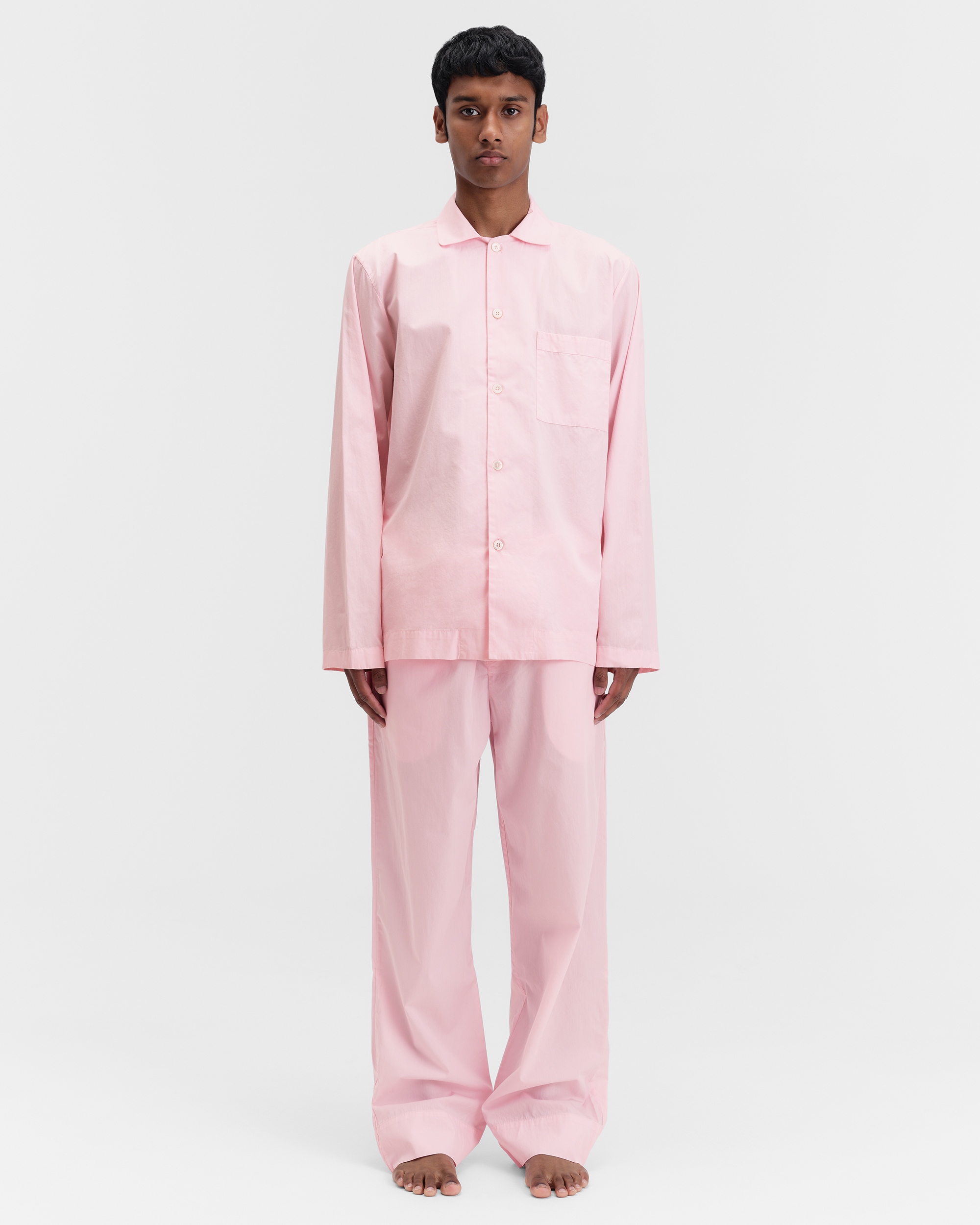 Poplin pyjamas – long-sleeved shirt – Purple Pink | Tekla